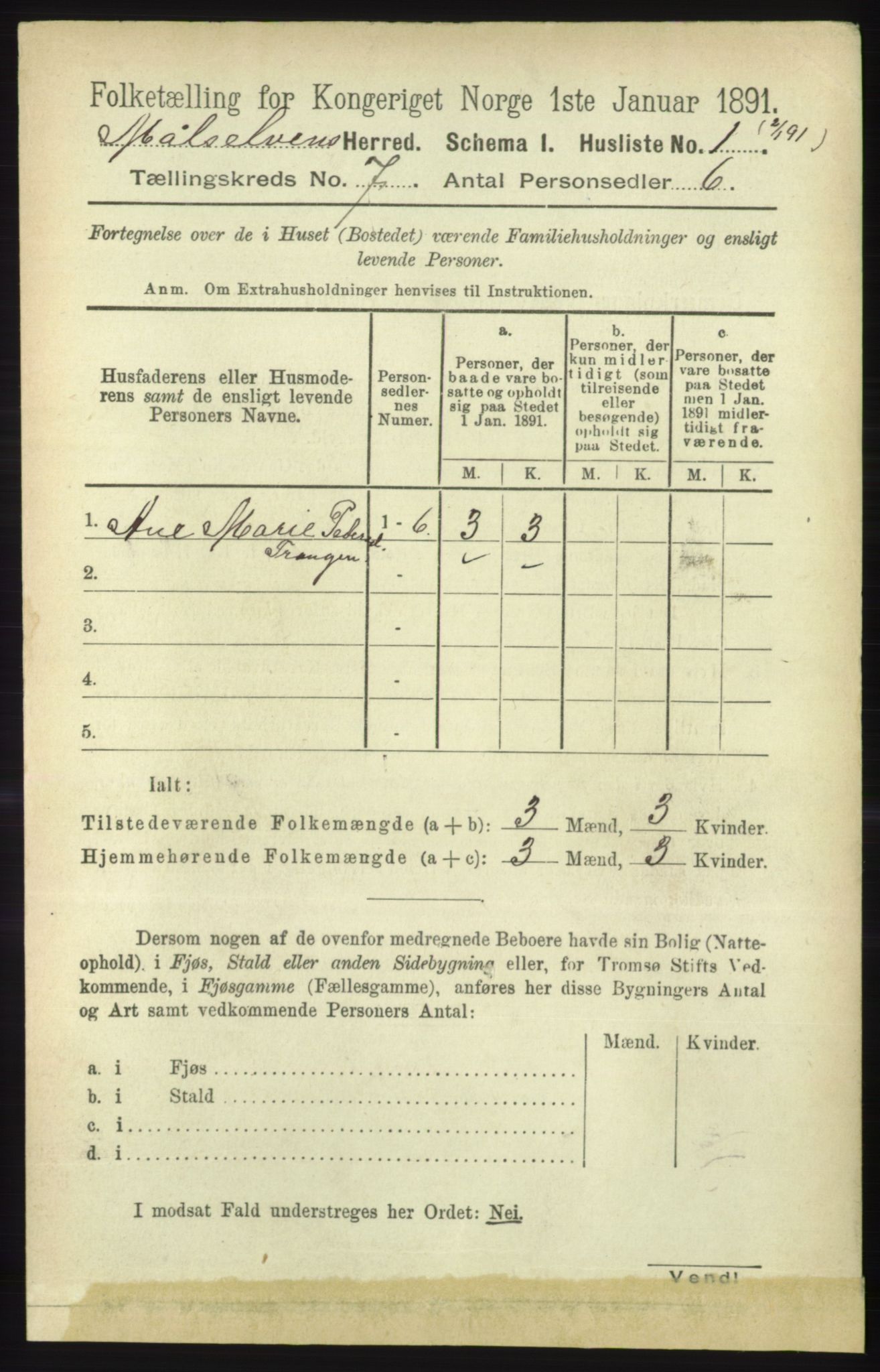 RA, 1891 census for 1924 Målselv, 1891, p. 2172