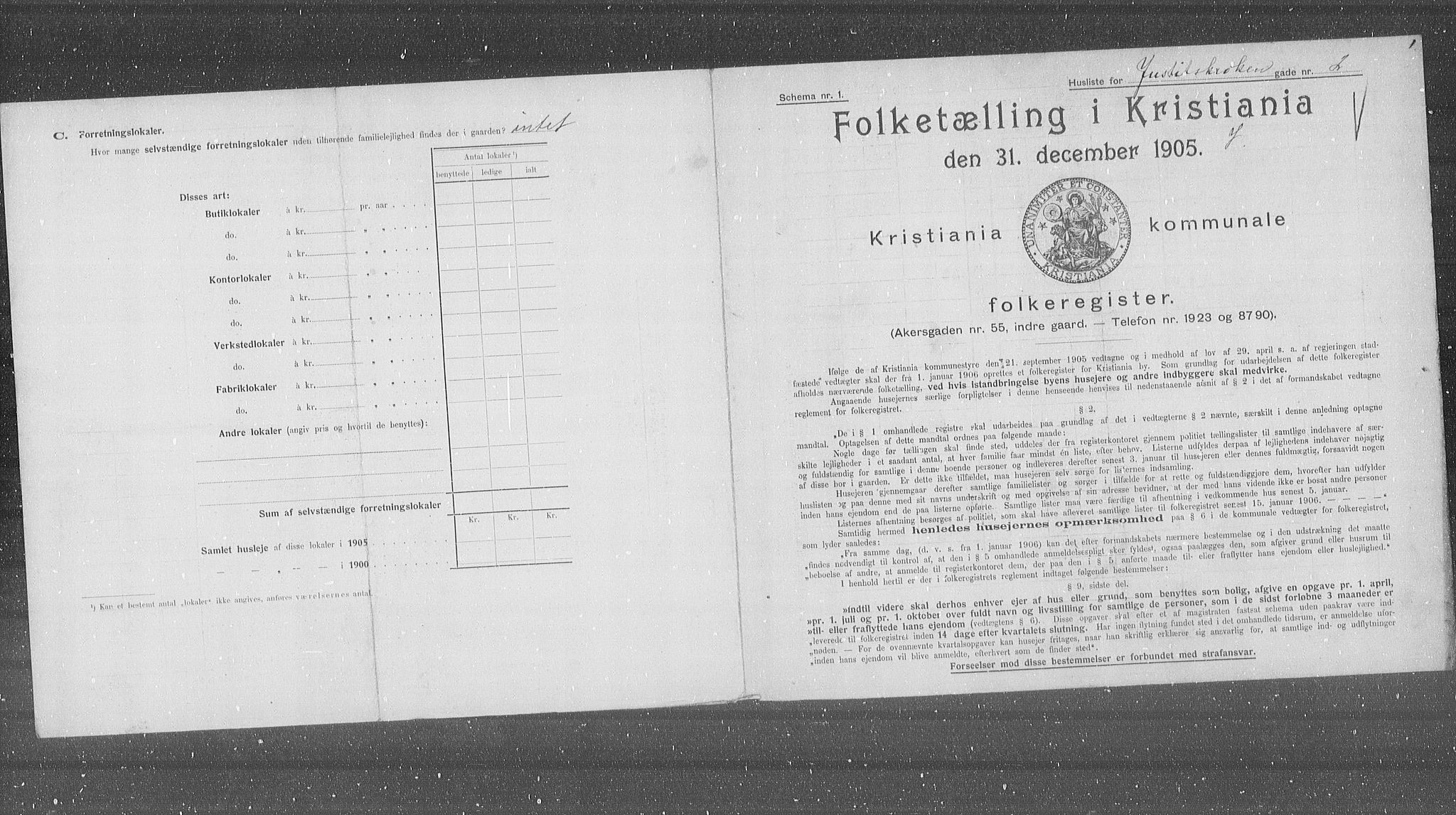 OBA, Municipal Census 1905 for Kristiania, 1905, p. 25025