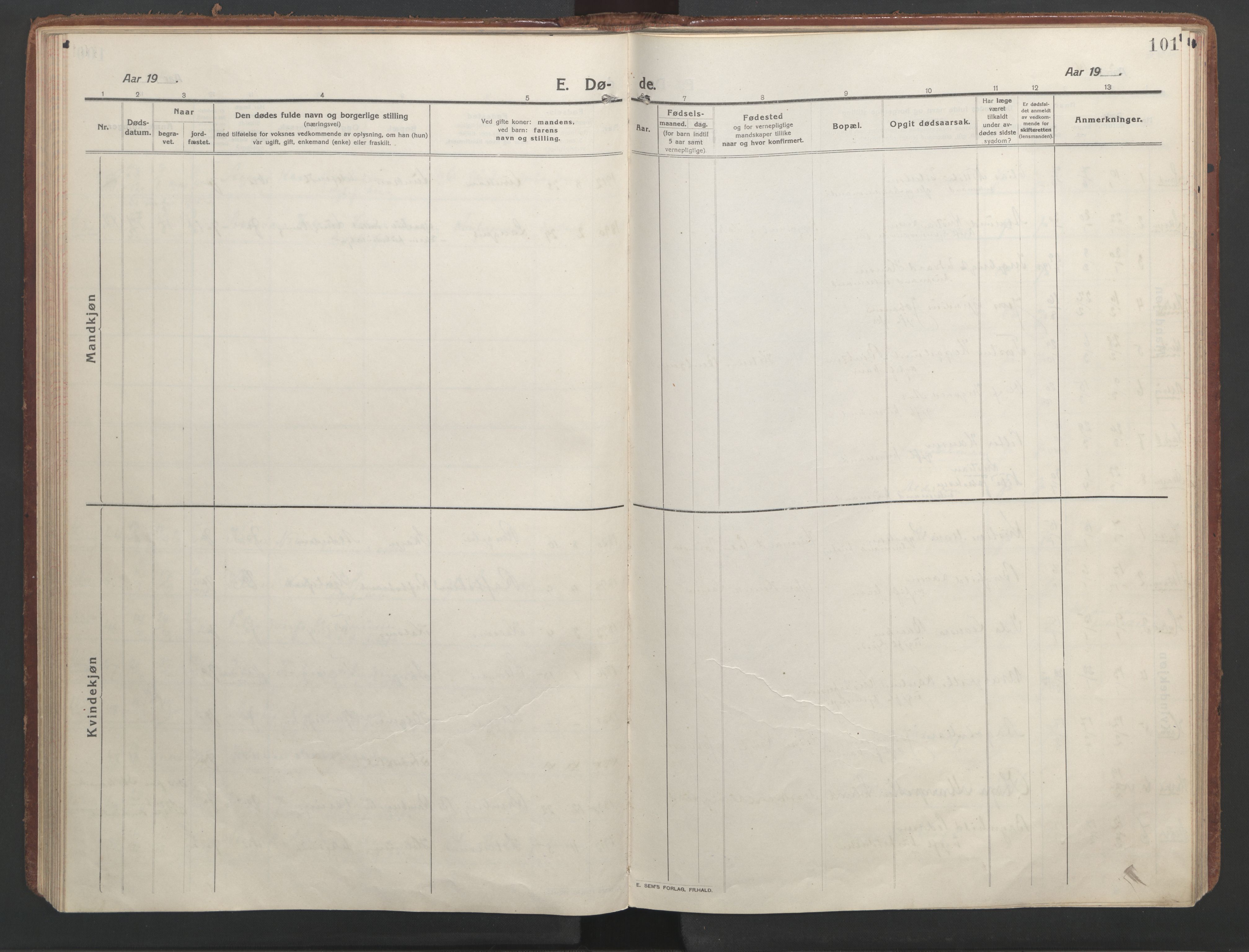 Ministerialprotokoller, klokkerbøker og fødselsregistre - Nordland, SAT/A-1459/888/L1251: Parish register (official) no. 888A17, 1913-1925, p. 101