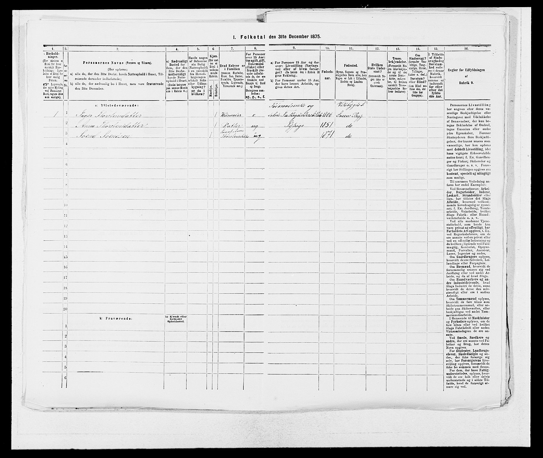 SAB, 1875 census for 1216P Sveio, 1875, p. 55