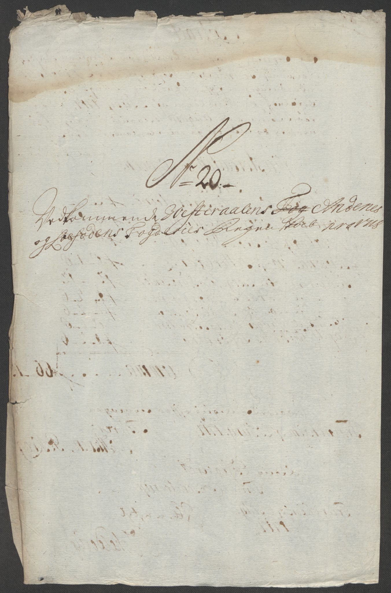 Rentekammeret inntil 1814, Reviderte regnskaper, Fogderegnskap, AV/RA-EA-4092/R67/L4684: Fogderegnskap Vesterålen, Andenes og Lofoten, 1718, p. 192