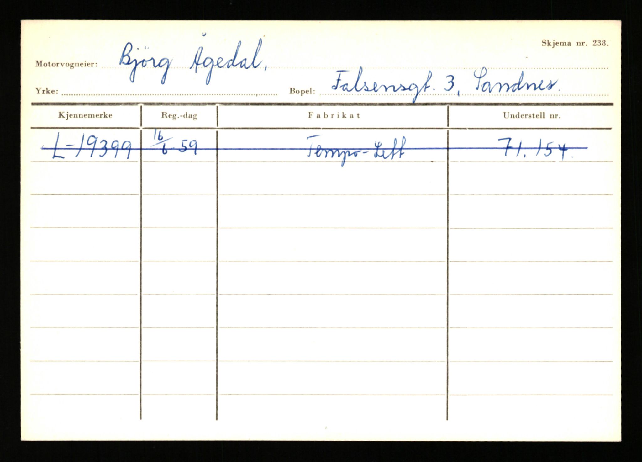 Stavanger trafikkstasjon, SAST/A-101942/0/H/L0044: Øksna - Åmo, 1930-1971, p. 2284