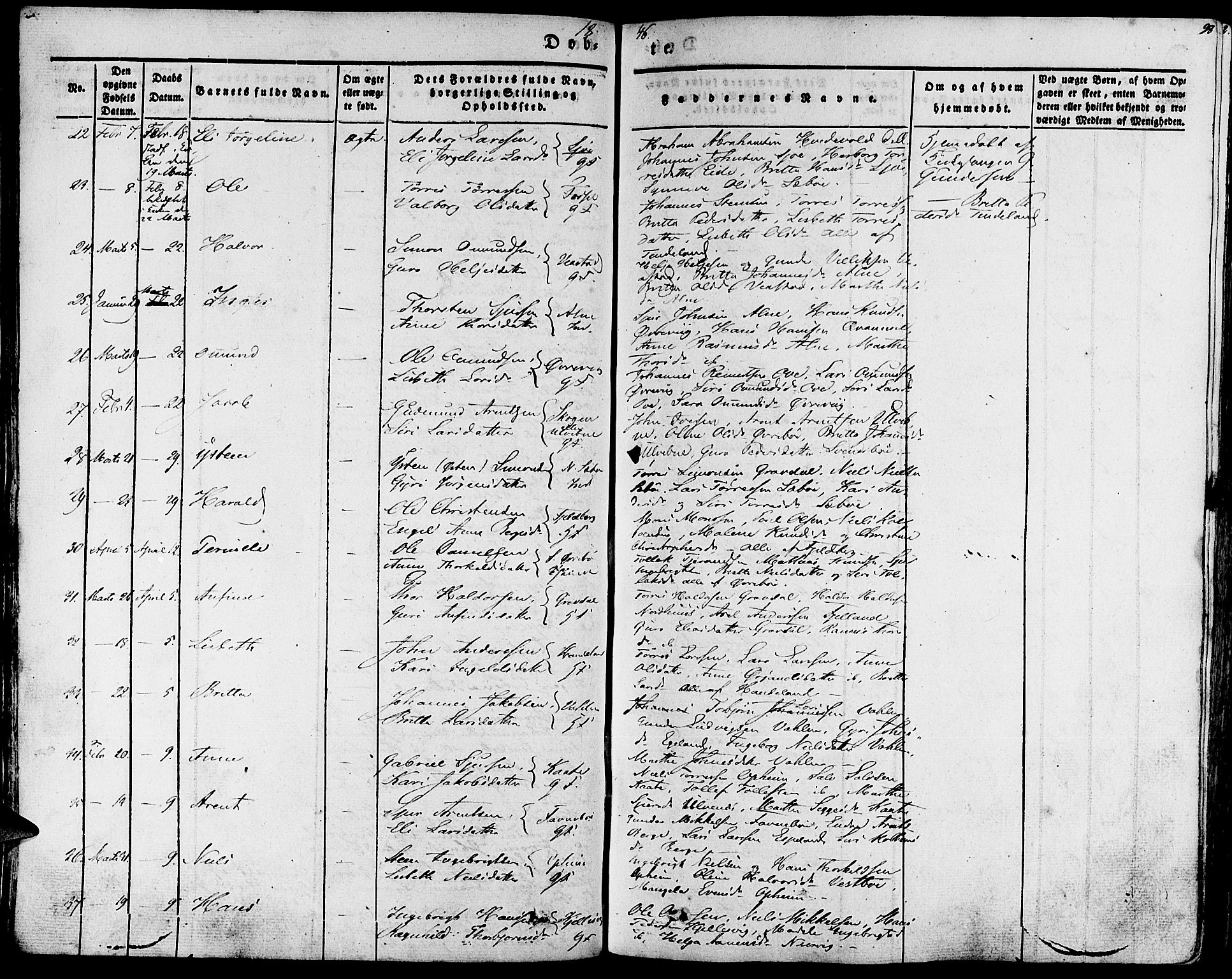 Fjelberg sokneprestembete, SAB/A-75201/H/Haa: Parish register (official) no. A 6, 1835-1851, p. 98