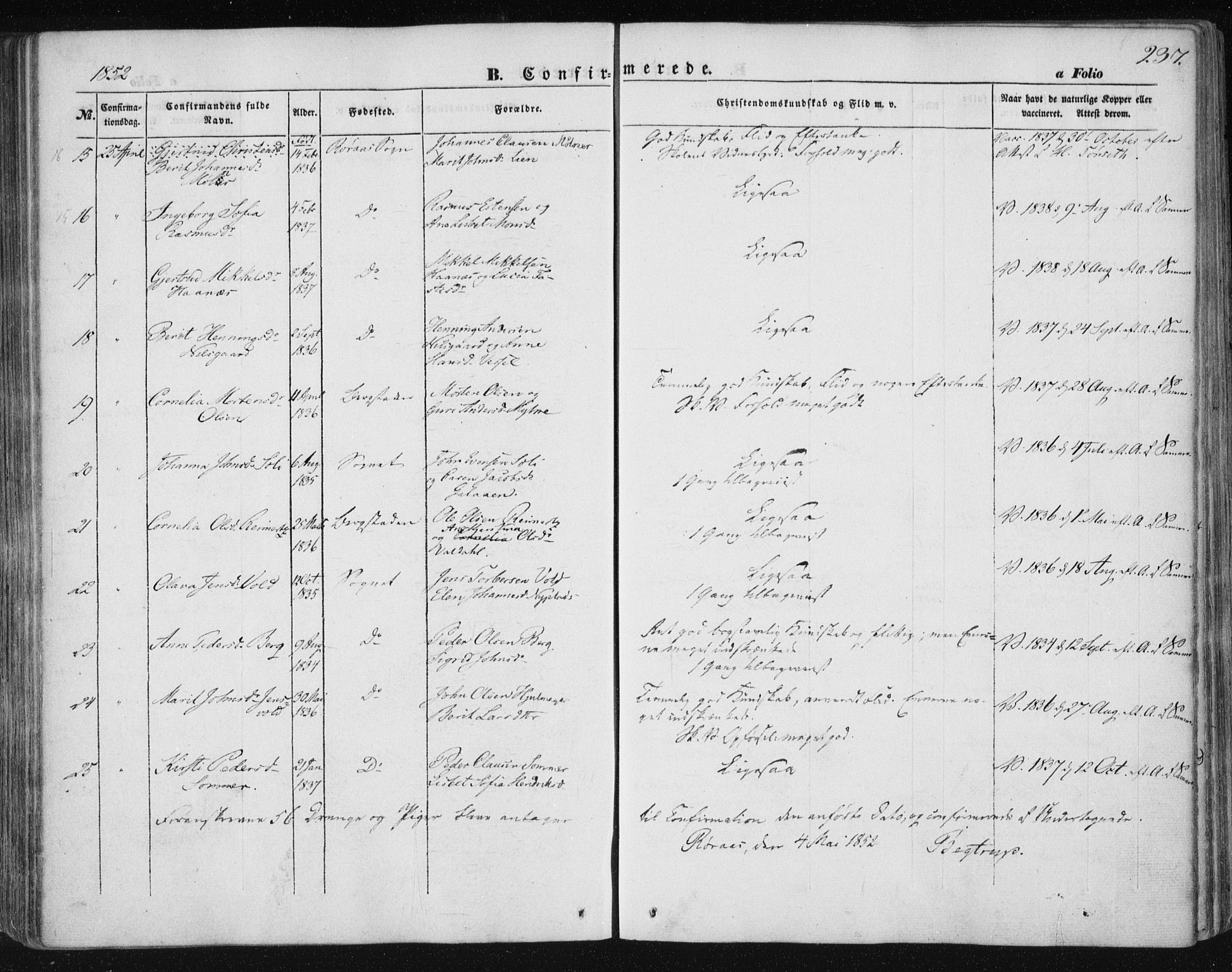 Ministerialprotokoller, klokkerbøker og fødselsregistre - Sør-Trøndelag, SAT/A-1456/681/L0931: Parish register (official) no. 681A09, 1845-1859, p. 237