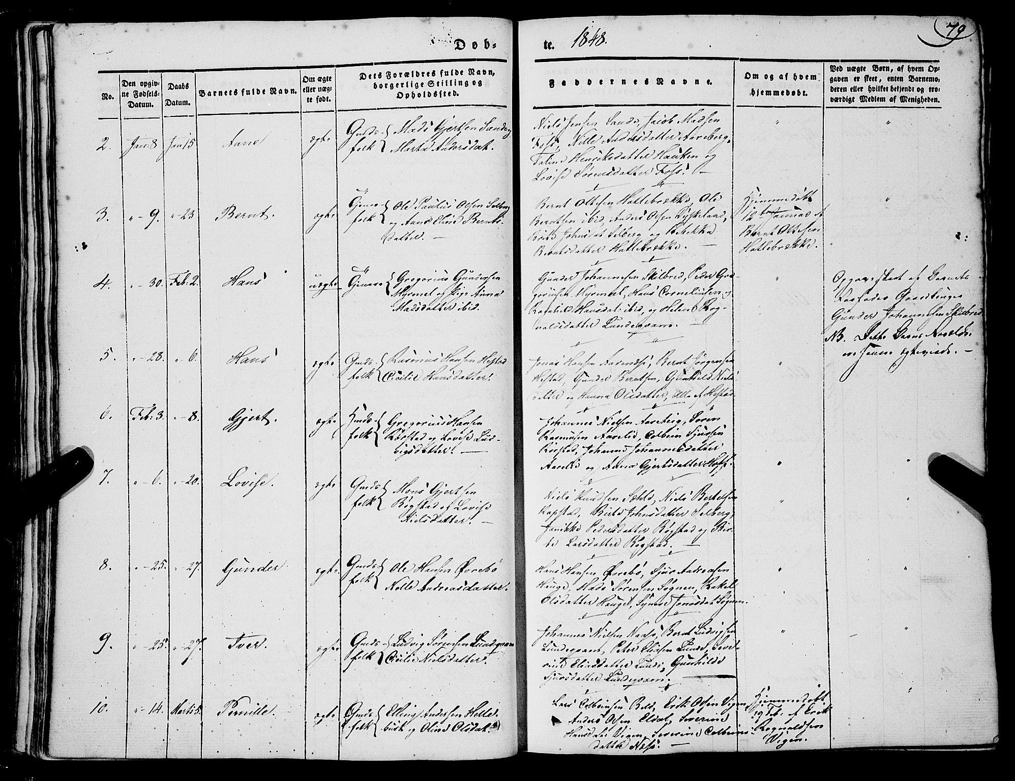 Gaular sokneprestembete, AV/SAB-A-80001/H/Haa: Parish register (official) no. A 4I, 1840-1859, p. 79