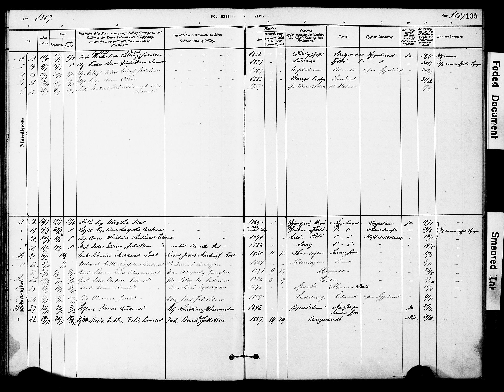 Ministerialprotokoller, klokkerbøker og fødselsregistre - Nordland, AV/SAT-A-1459/830/L0450: Parish register (official) no. 830A14, 1879-1896, p. 135