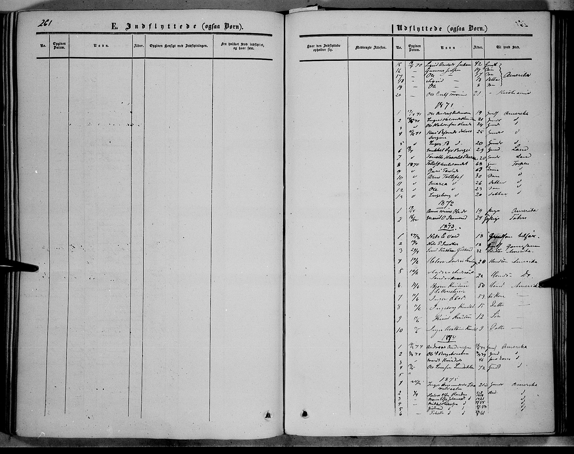 Sør-Aurdal prestekontor, SAH/PREST-128/H/Ha/Haa/L0005: Parish register (official) no. 5, 1849-1876, p. 261