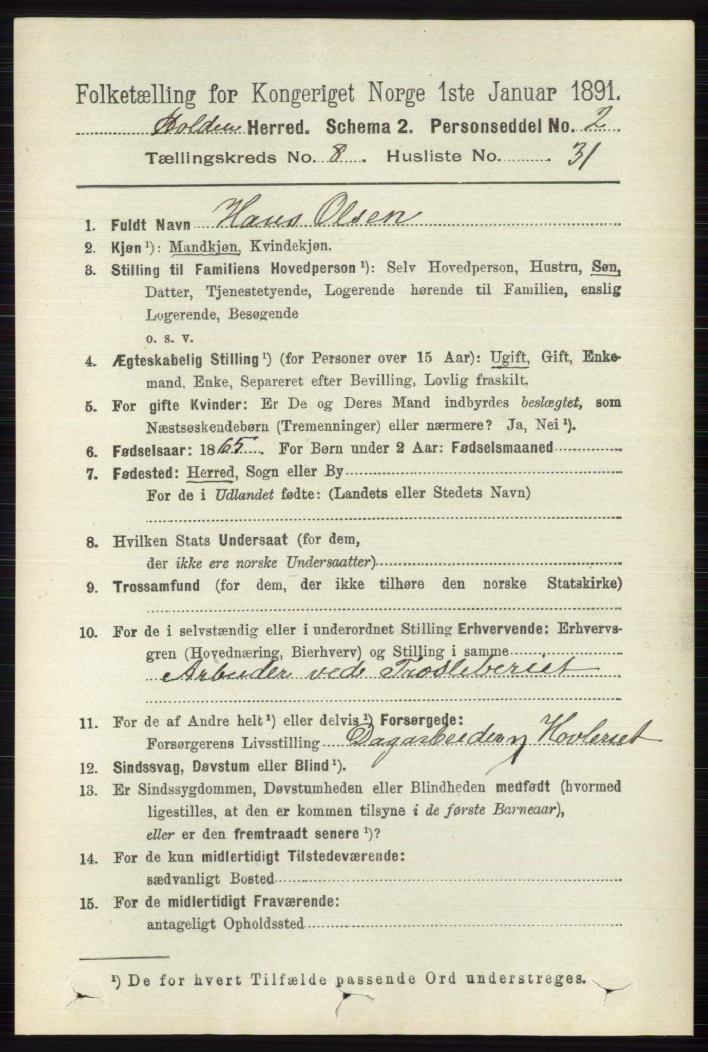 RA, 1891 census for 0819 Holla, 1891, p. 3876