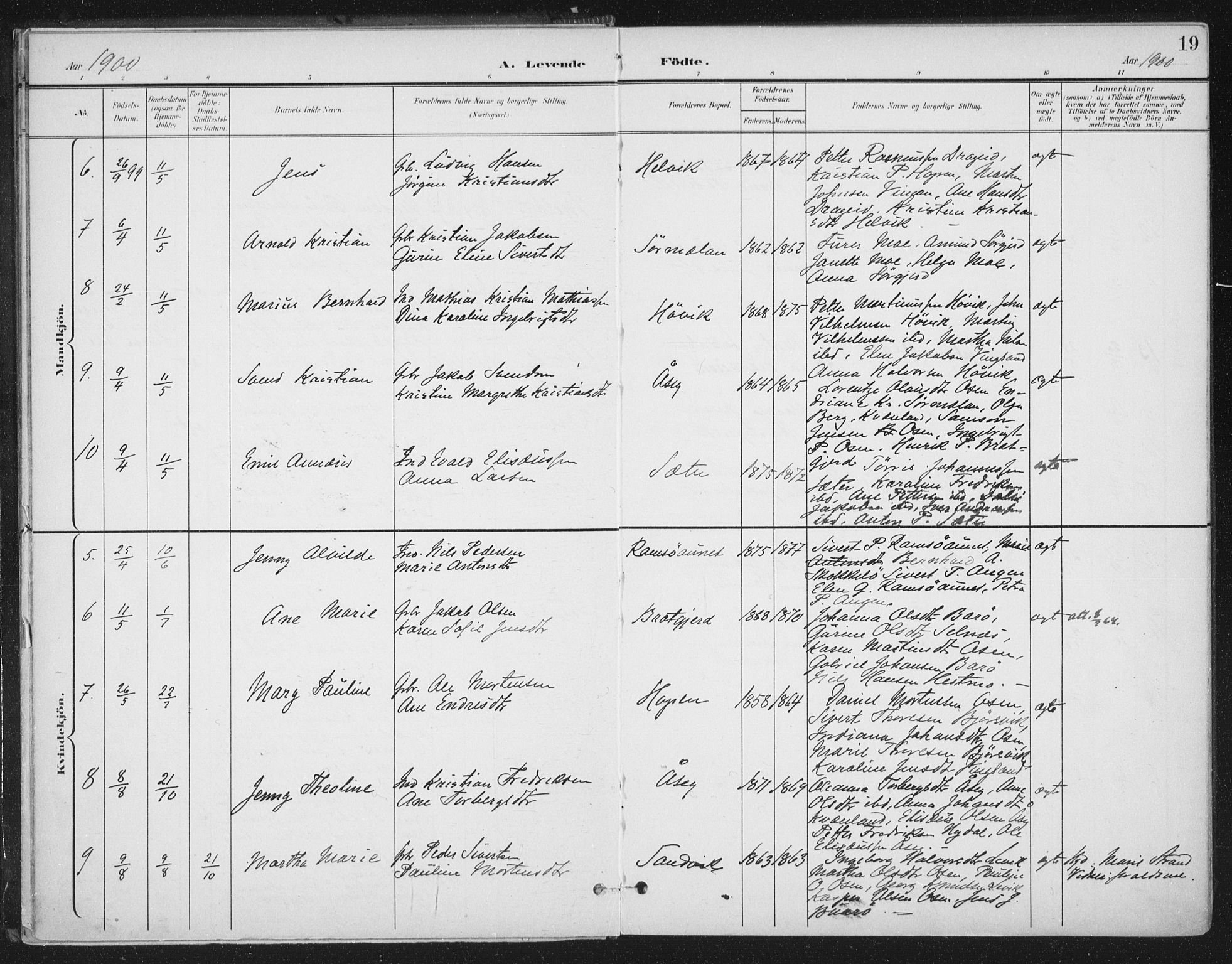 Ministerialprotokoller, klokkerbøker og fødselsregistre - Sør-Trøndelag, AV/SAT-A-1456/658/L0723: Parish register (official) no. 658A02, 1897-1912, p. 19