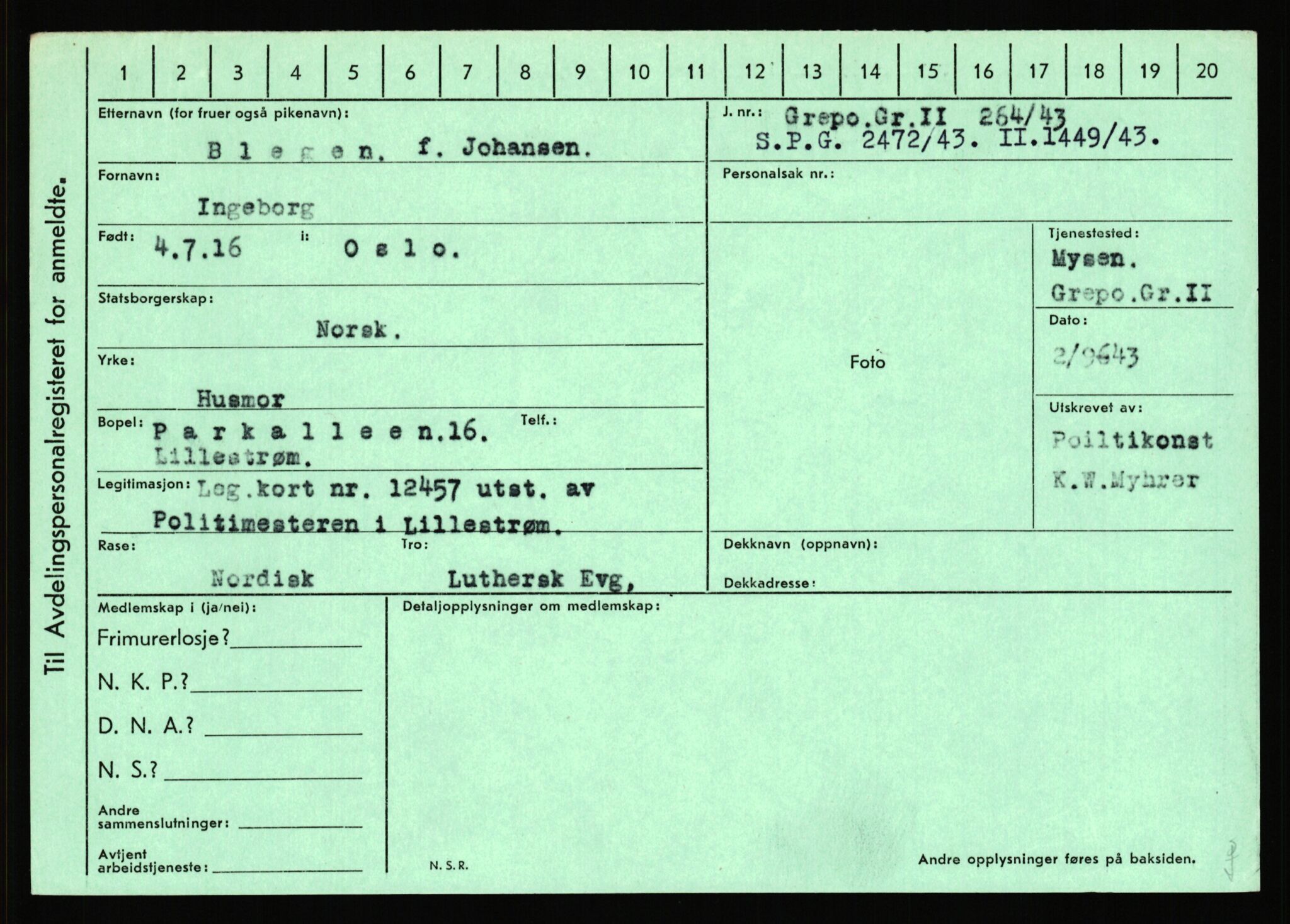 Statspolitiet - Hovedkontoret / Osloavdelingen, AV/RA-S-1329/C/Ca/L0002: Arneberg - Brand, 1943-1945, p. 4210