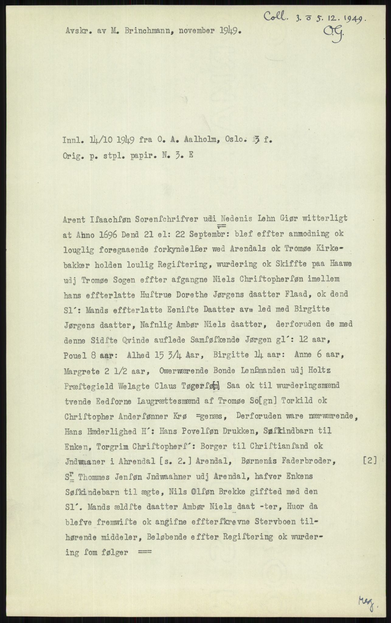 Samlinger til kildeutgivelse, Diplomavskriftsamlingen, AV/RA-EA-4053/H/Ha, p. 64