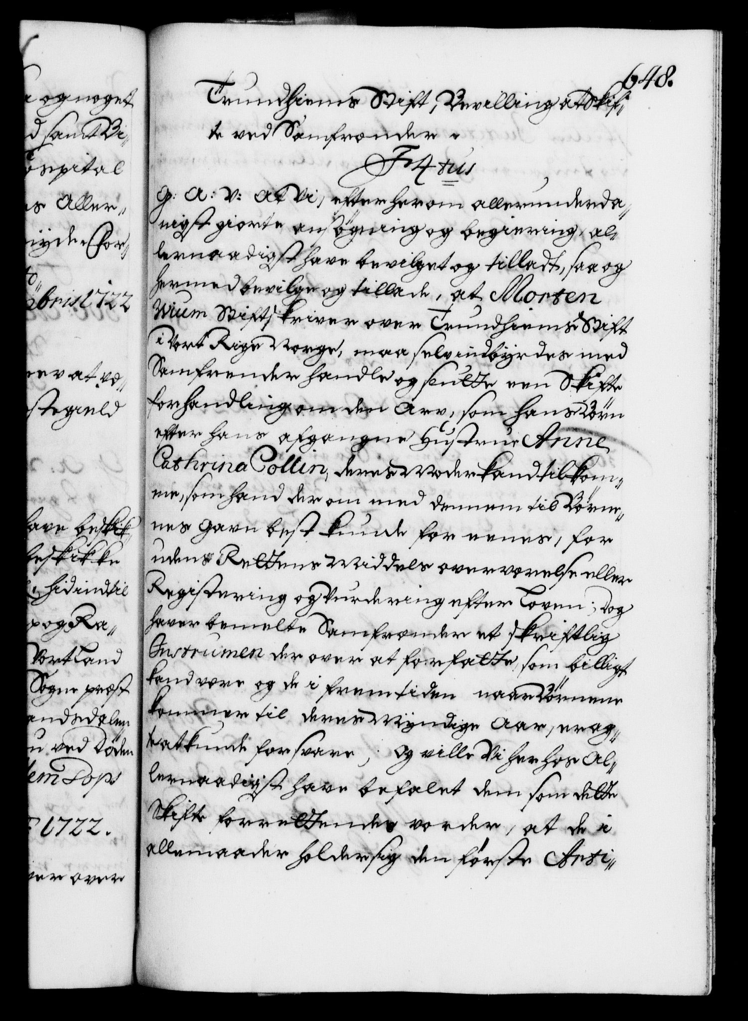 Danske Kanselli 1572-1799, RA/EA-3023/F/Fc/Fca/Fcaa/L0023: Norske registre, 1720-1722, p. 648a