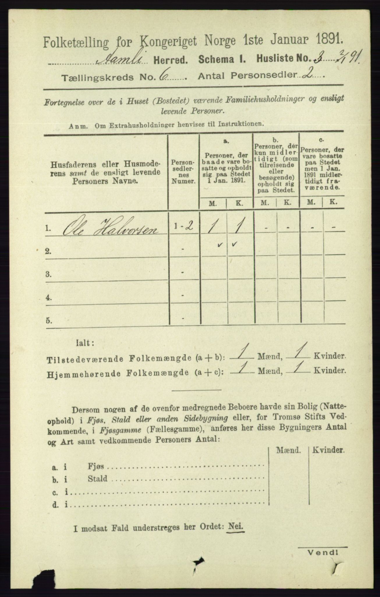 RA, 1891 census for 0929 Åmli, 1891, p. 862