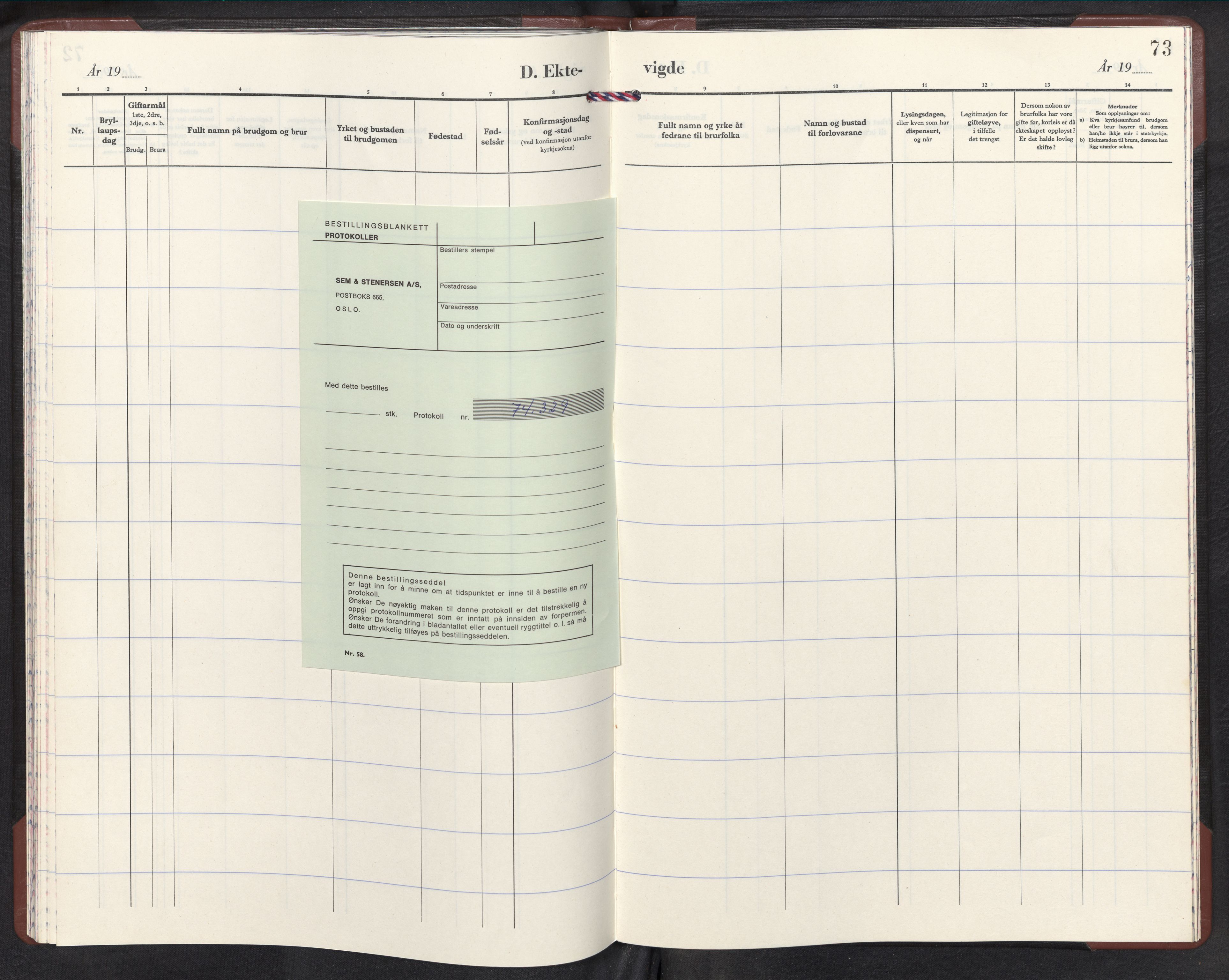 Balestrand sokneprestembete, SAB/A-79601/H/Hab/Habb/L0004: Parish register (copy) no. B 4, 1967-1974, p. 72b-73a