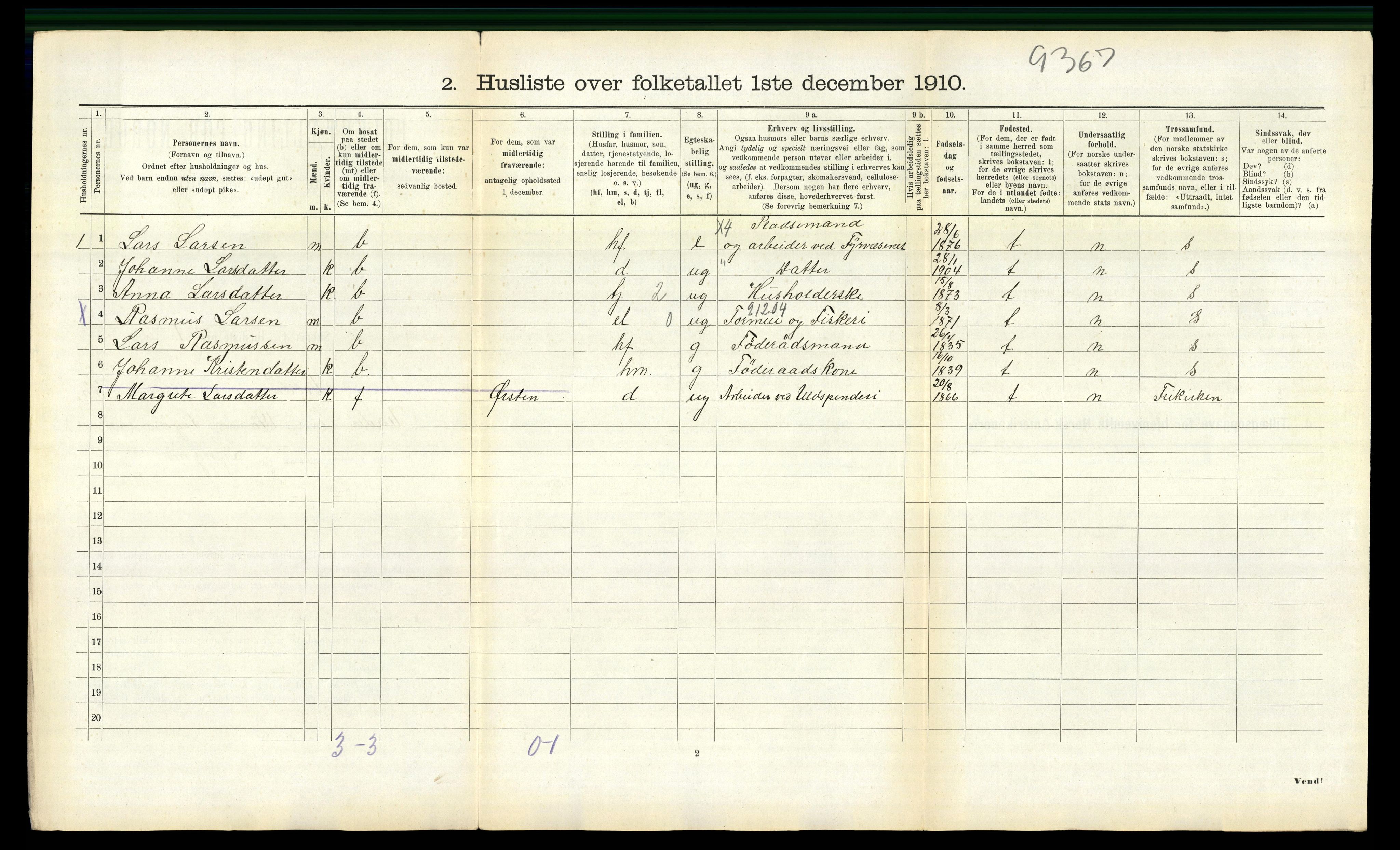 RA, 1910 census for Volda, 1910, p. 1473