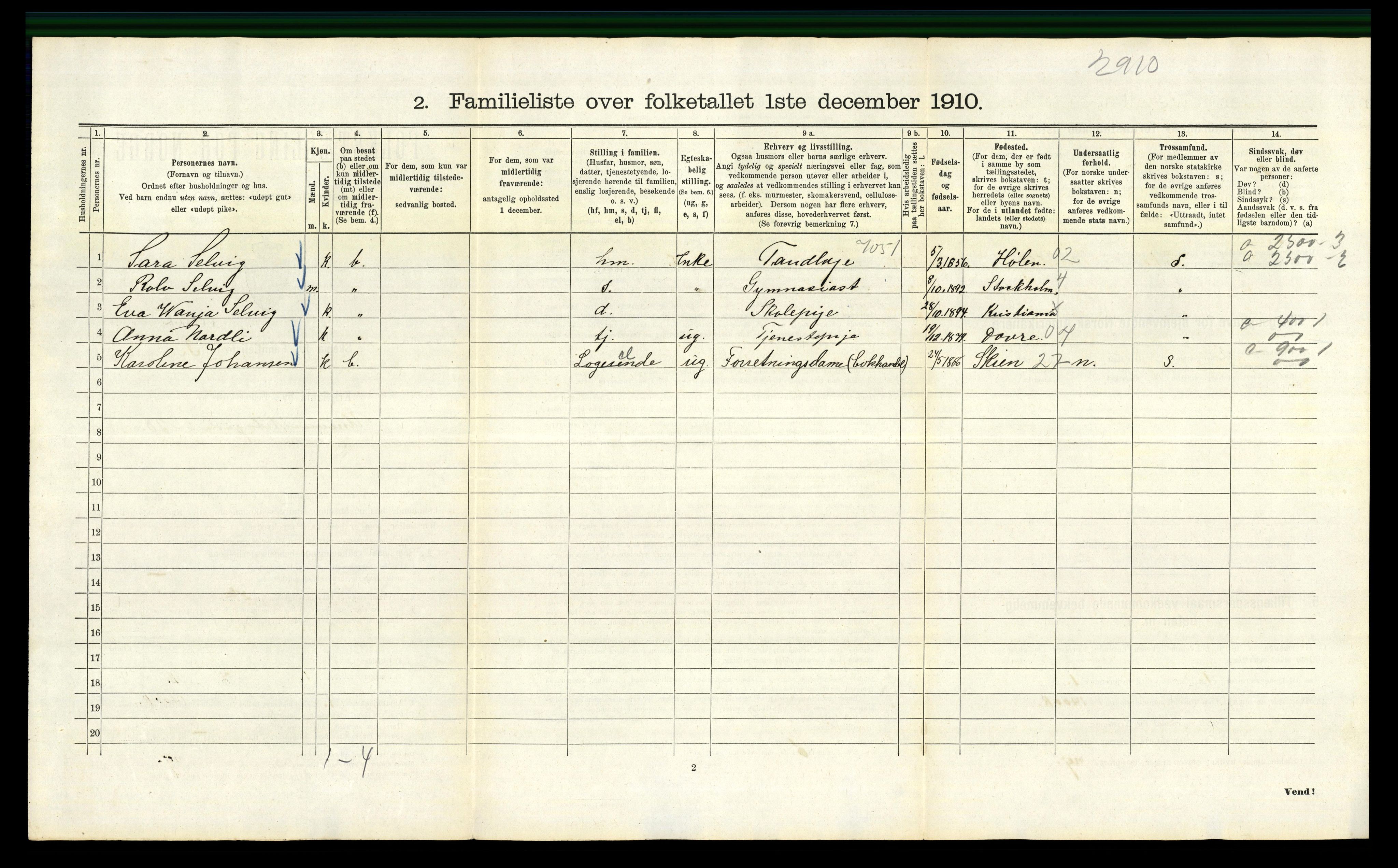 RA, 1910 census for Kristiania, 1910, p. 115074