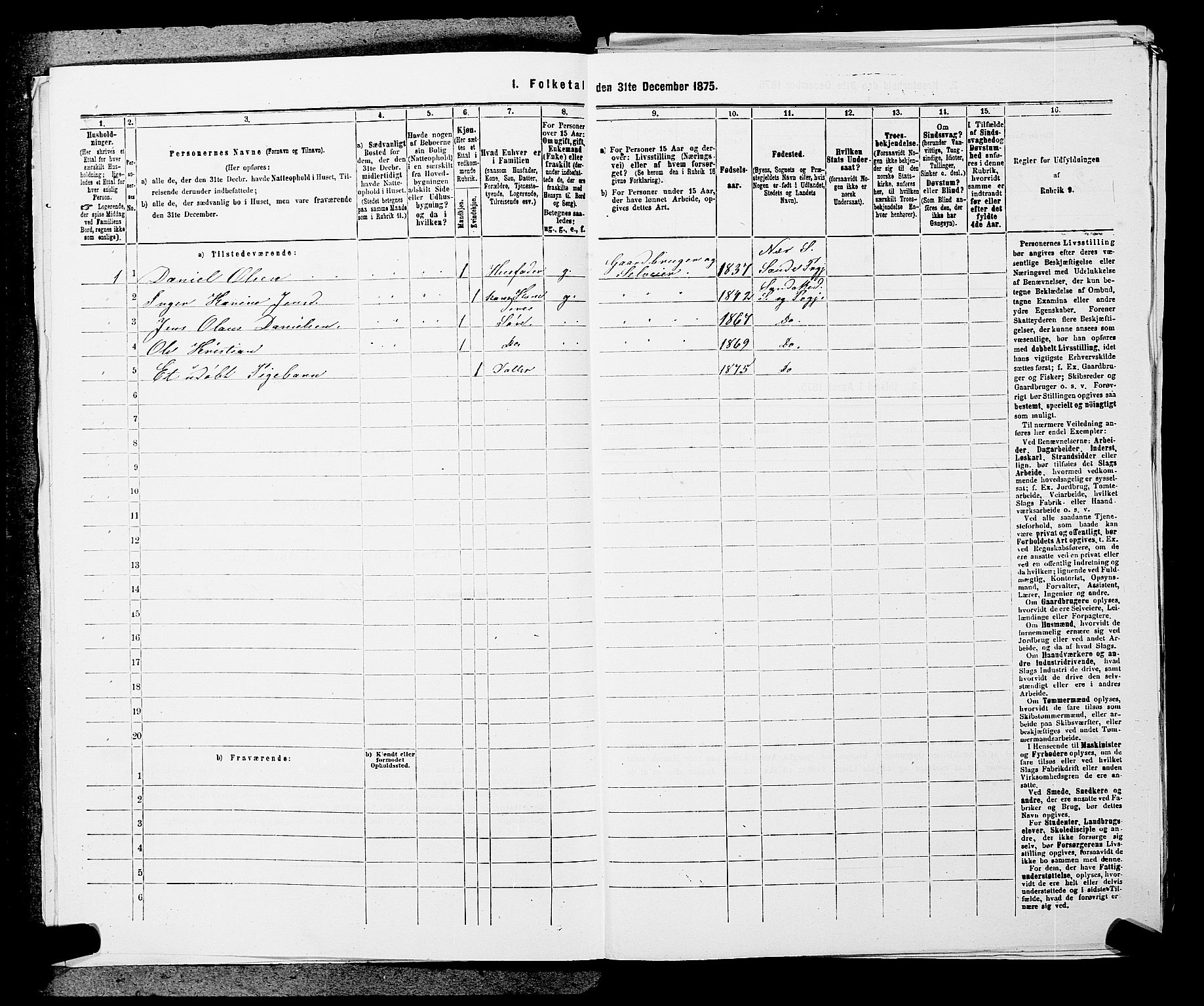 SAKO, 1875 census for 0816P Sannidal, 1875, p. 416