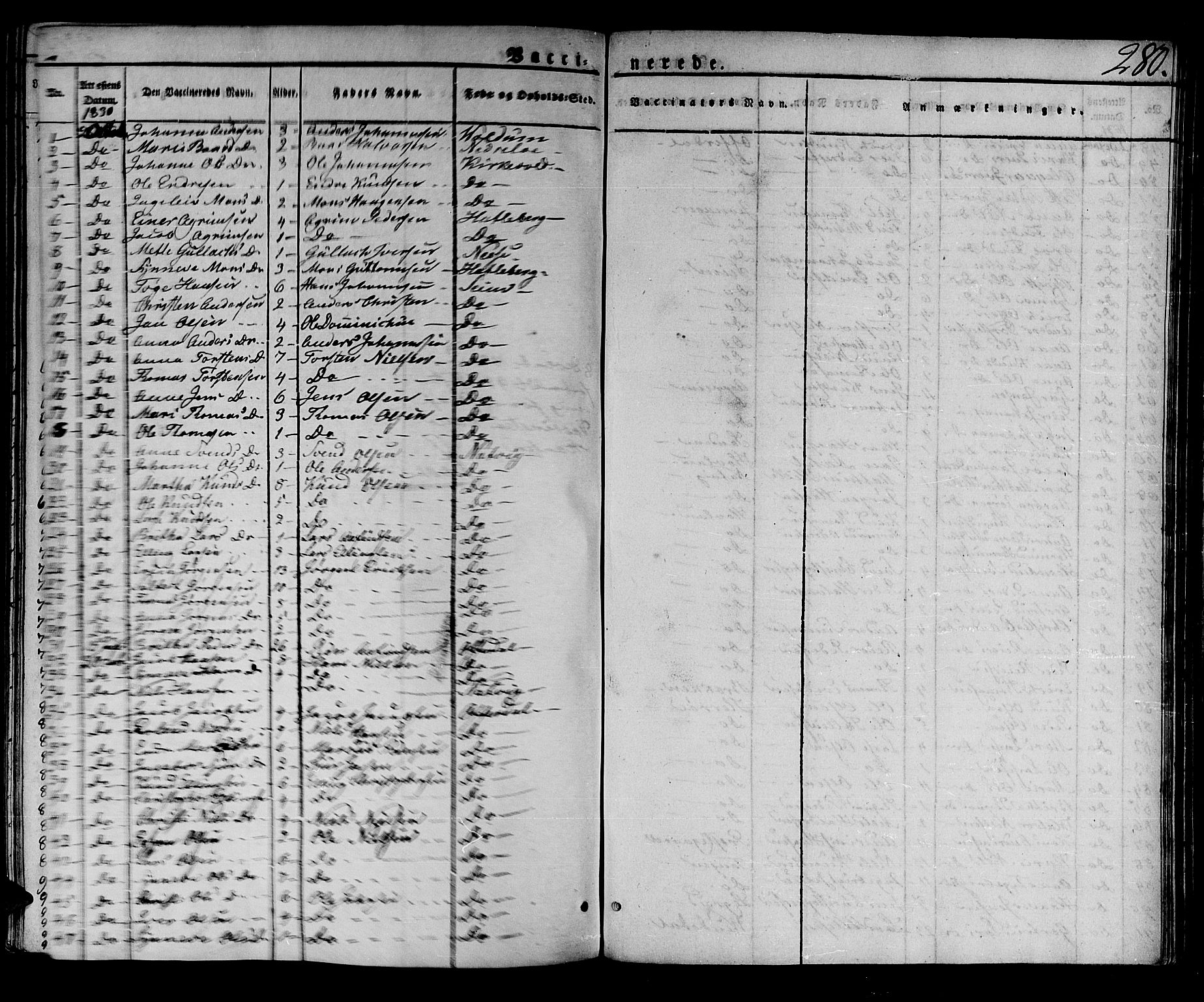Lærdal sokneprestembete, SAB/A-81201: Parish register (official) no. A 5, 1822-1834, p. 280