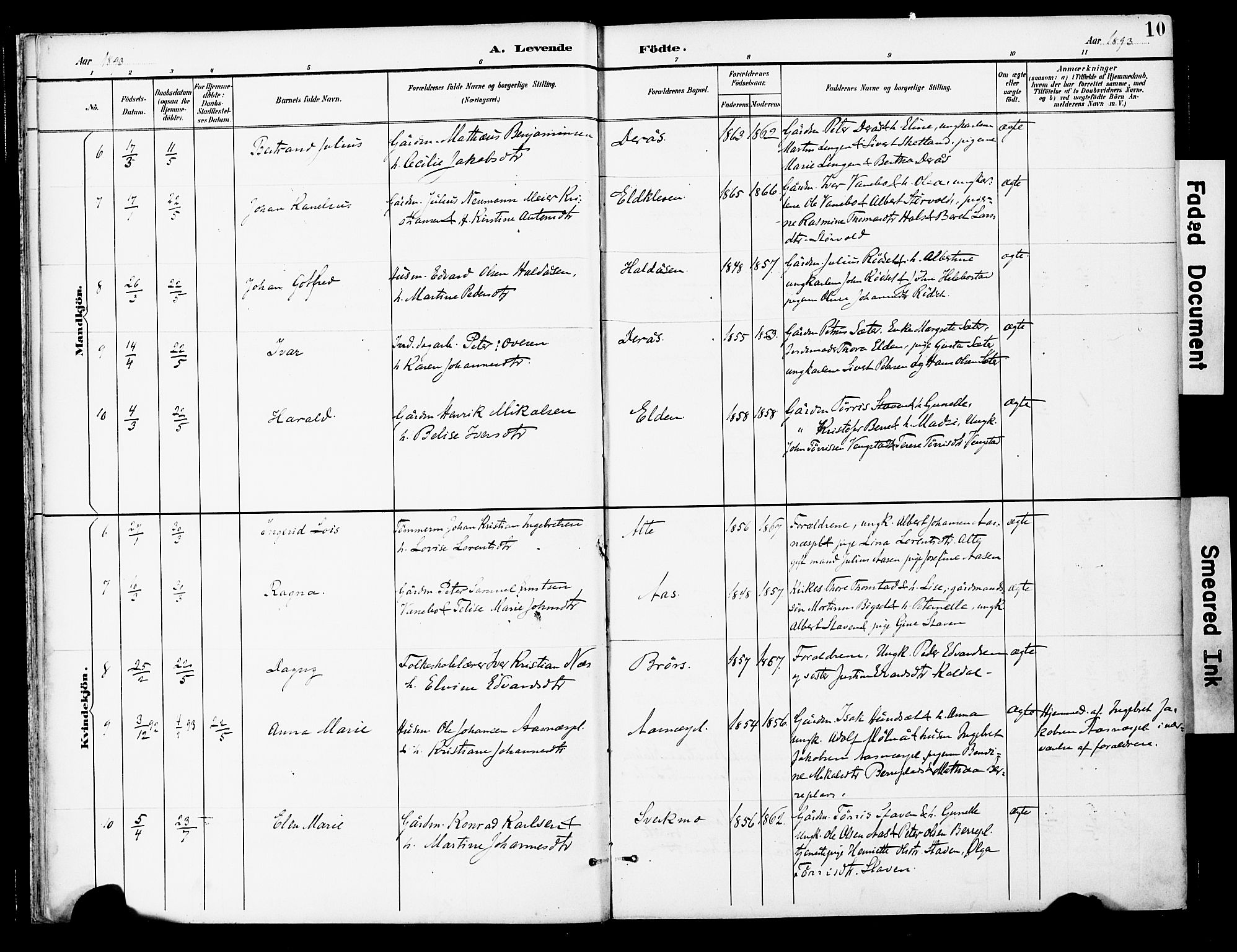 Ministerialprotokoller, klokkerbøker og fødselsregistre - Nord-Trøndelag, SAT/A-1458/742/L0409: Parish register (official) no. 742A02, 1891-1905, p. 10
