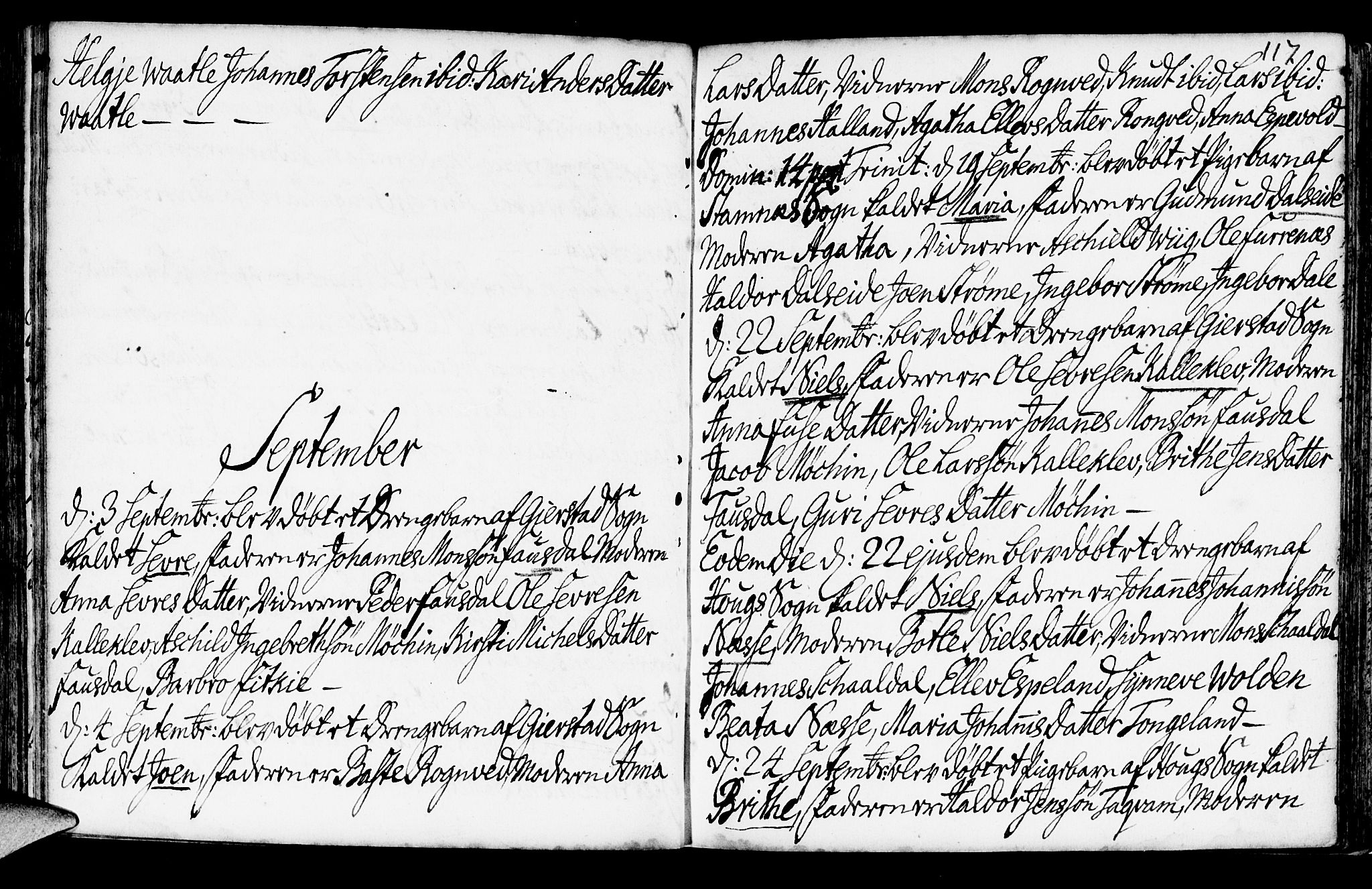 Haus sokneprestembete, AV/SAB-A-75601/H/Haa: Parish register (official) no. A 6, 1748-1758, p. 117