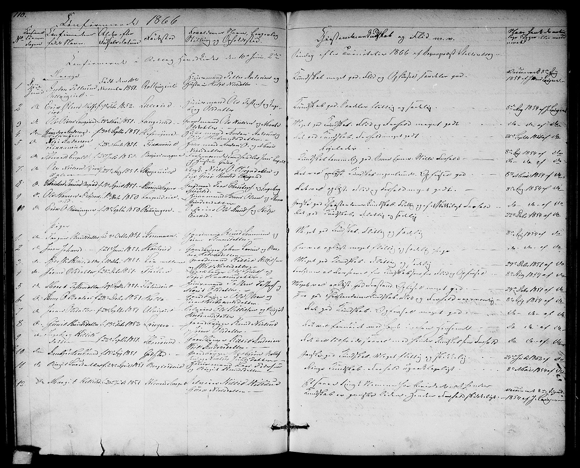 Rollag kirkebøker, AV/SAKO-A-240/G/Ga/L0003: Parish register (copy) no. I 3, 1856-1887, p. 110