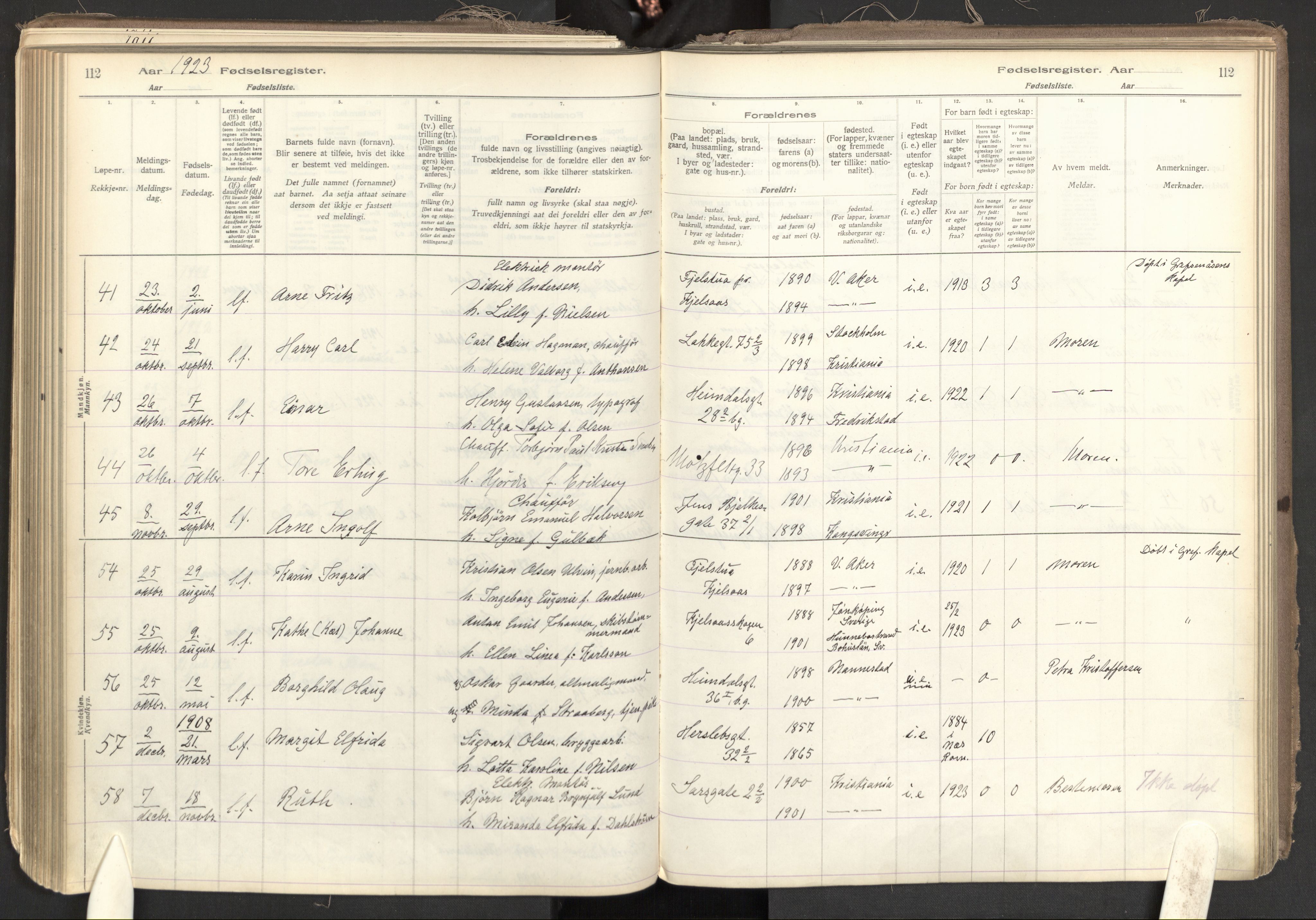 Tøyen prestekontor Kirkebøker, SAO/A-10167a/J/Ja/L0001: Birth register no. 1, 1916-1944, p. 112