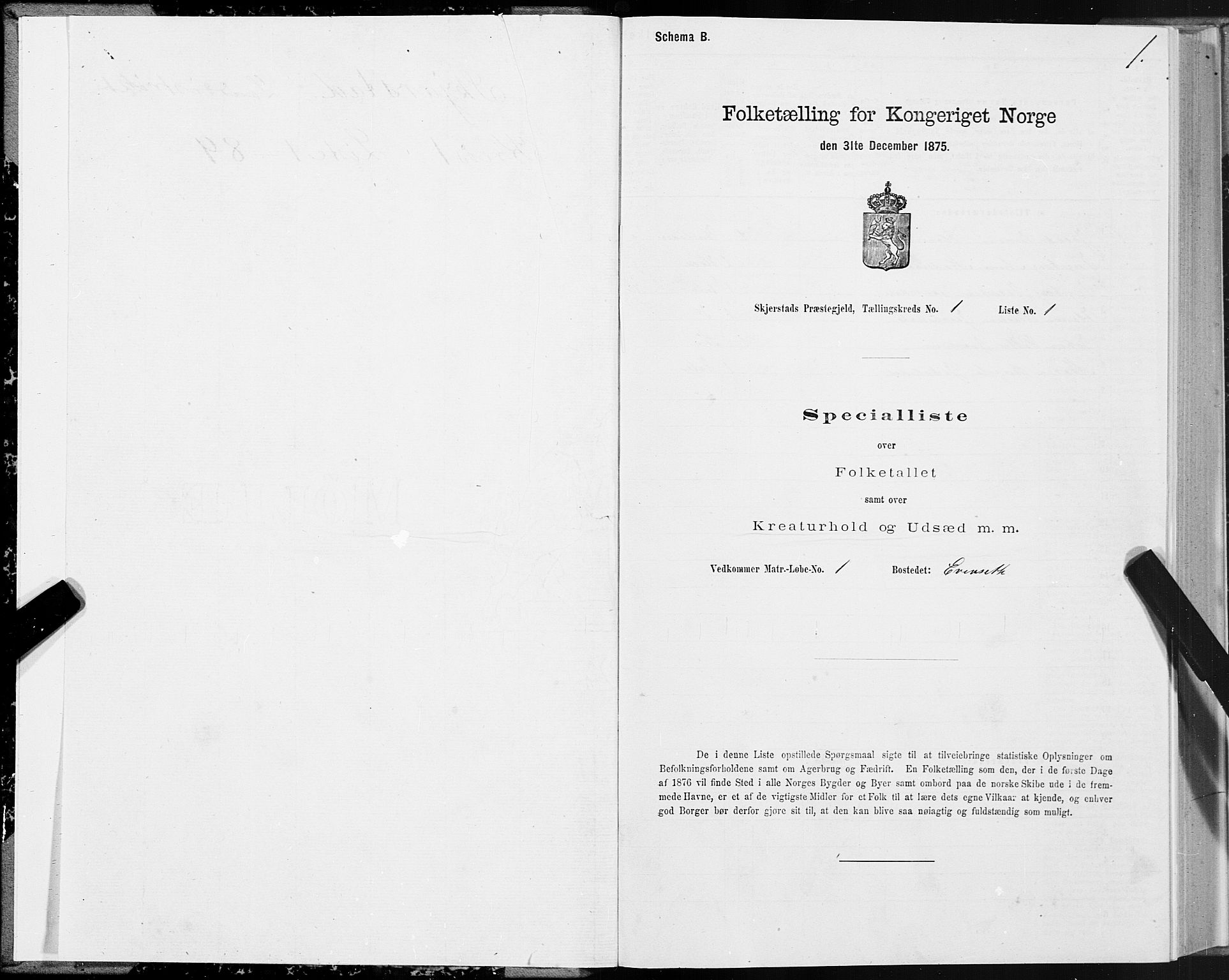 SAT, 1875 census for 1842P Skjerstad, 1875, p. 1001