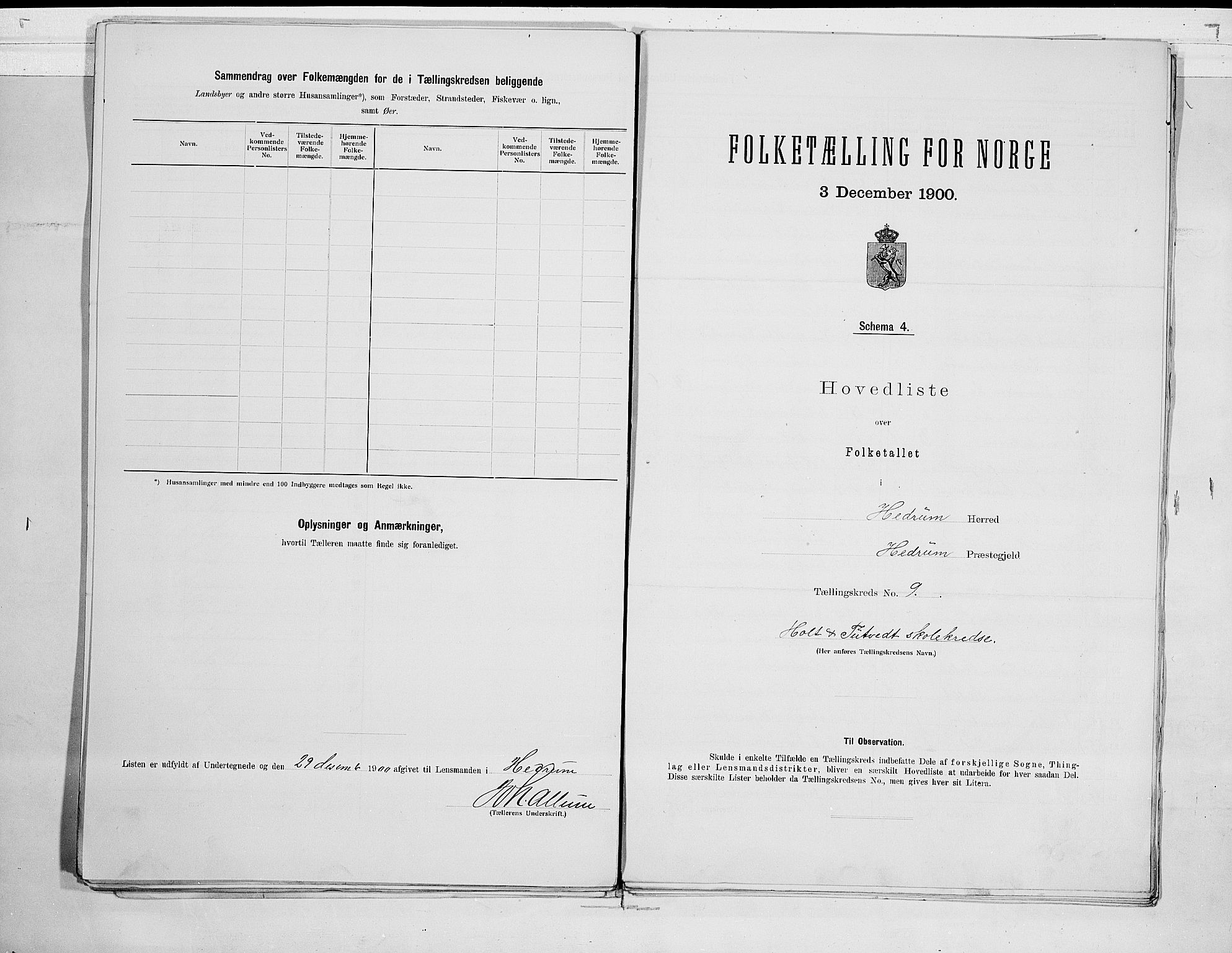 RA, 1900 census for Hedrum, 1900, p. 20