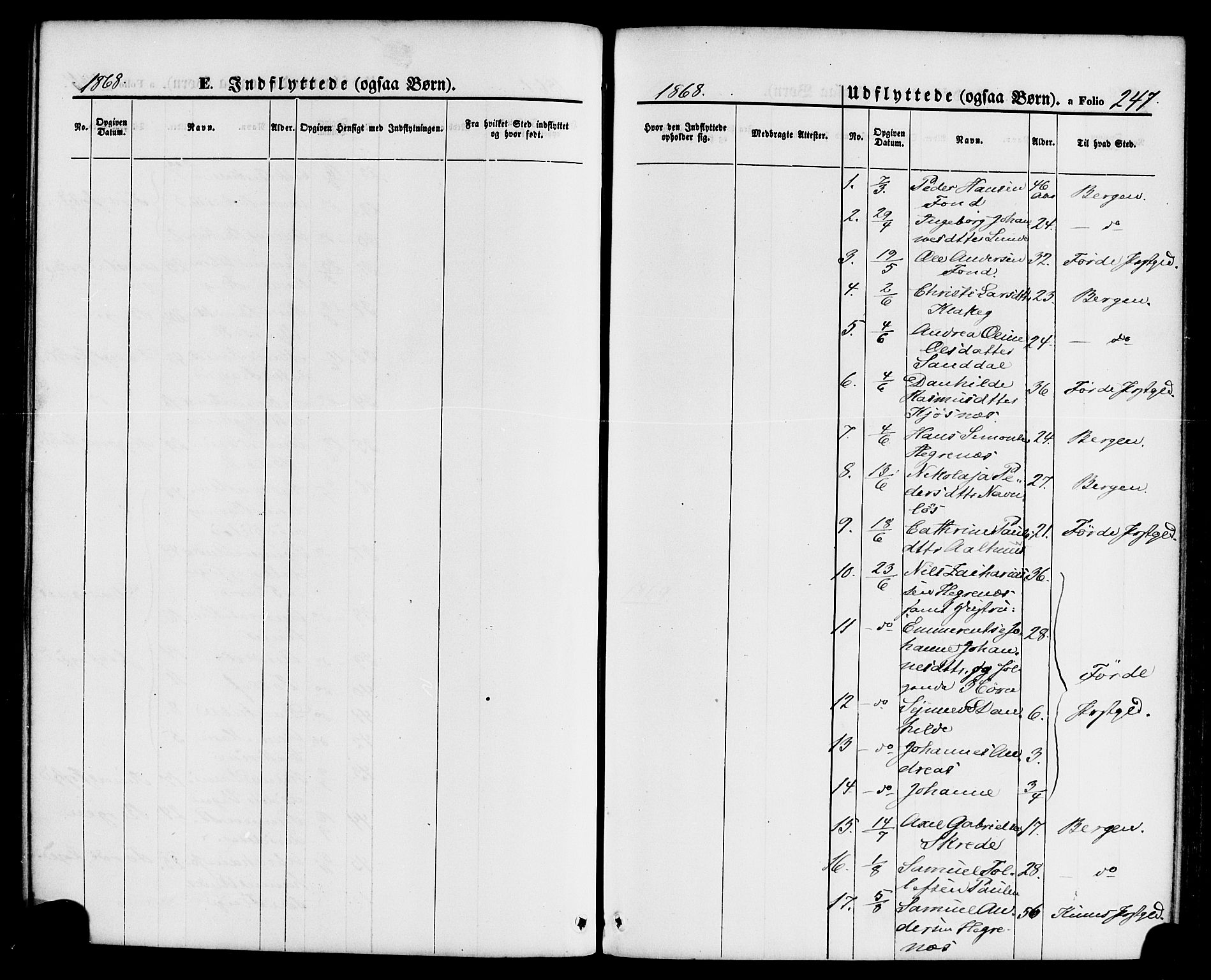 Jølster sokneprestembete, SAB/A-80701/H/Haa/Haaa/L0011: Parish register (official) no. A 11, 1866-1881, p. 247