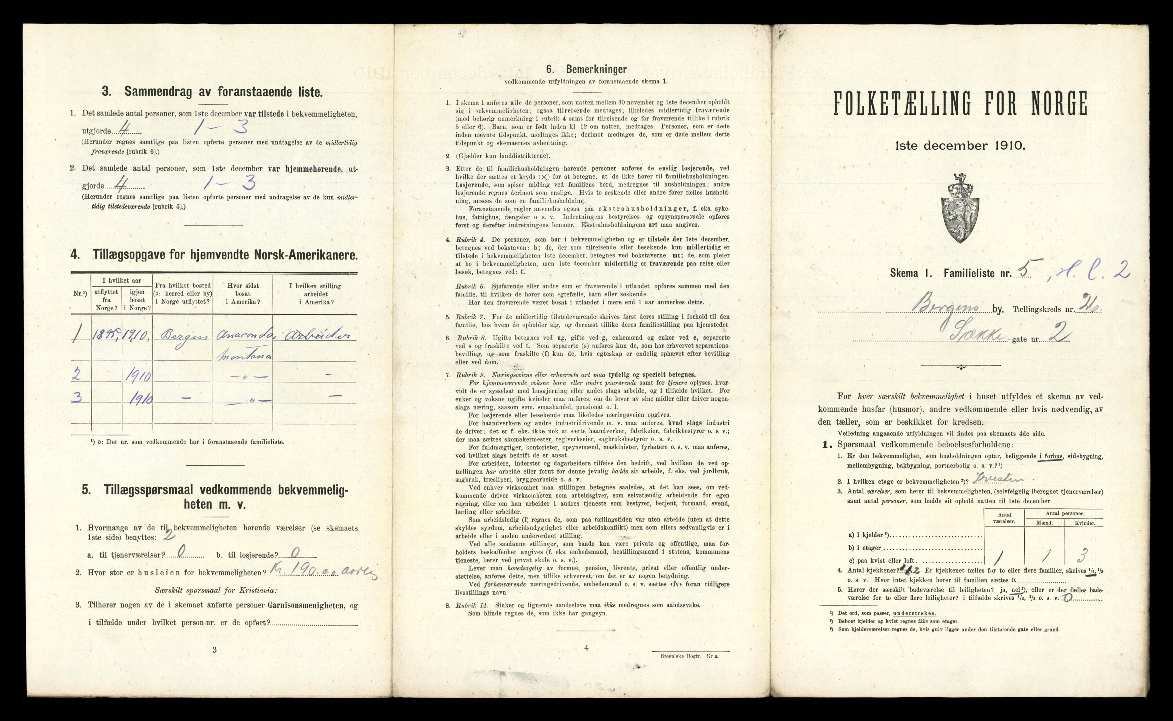 RA, 1910 census for Bergen, 1910, p. 8373