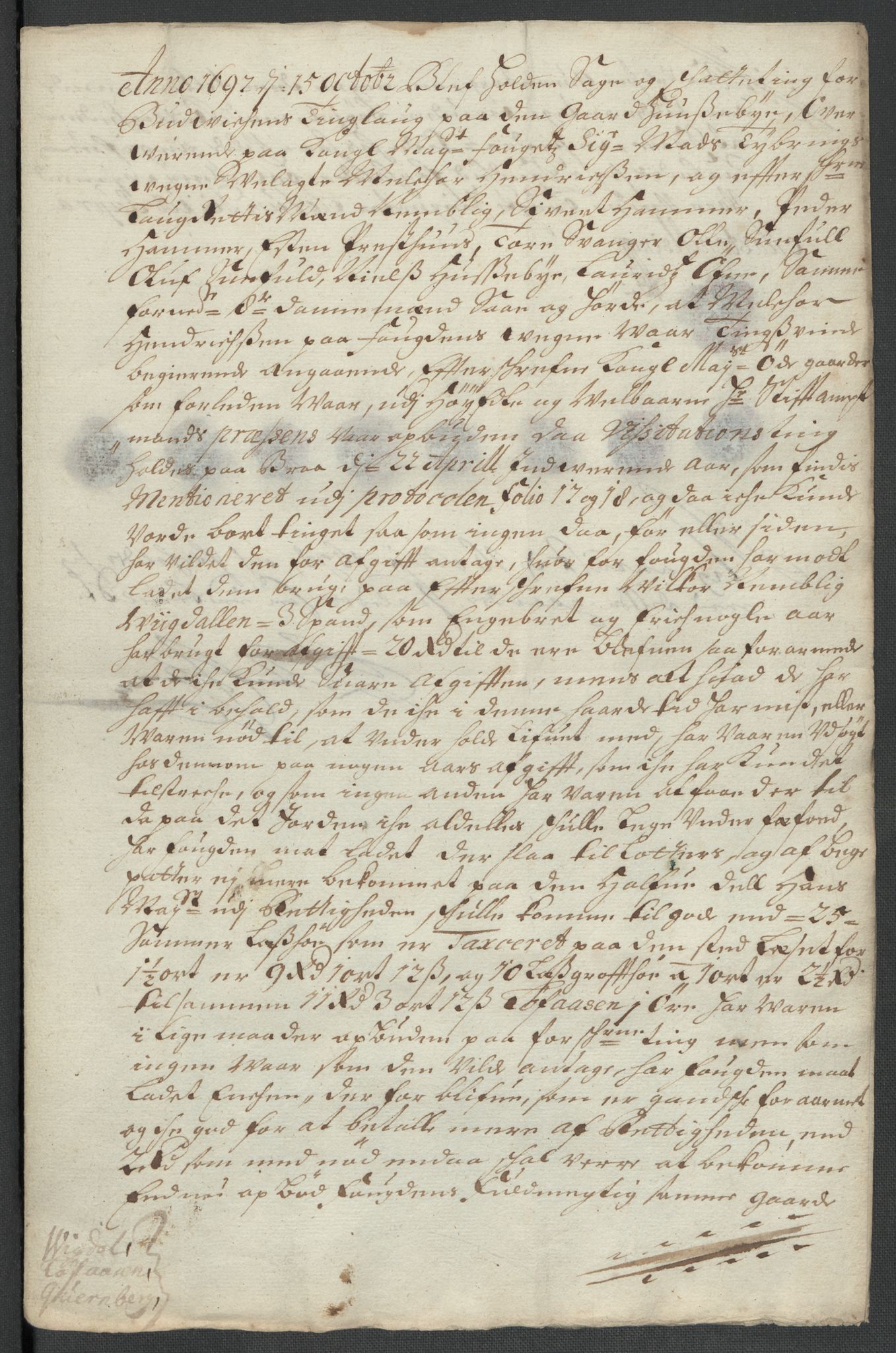 Rentekammeret inntil 1814, Reviderte regnskaper, Fogderegnskap, AV/RA-EA-4092/R61/L4106: Fogderegnskap Strinda og Selbu, 1696-1697, p. 273