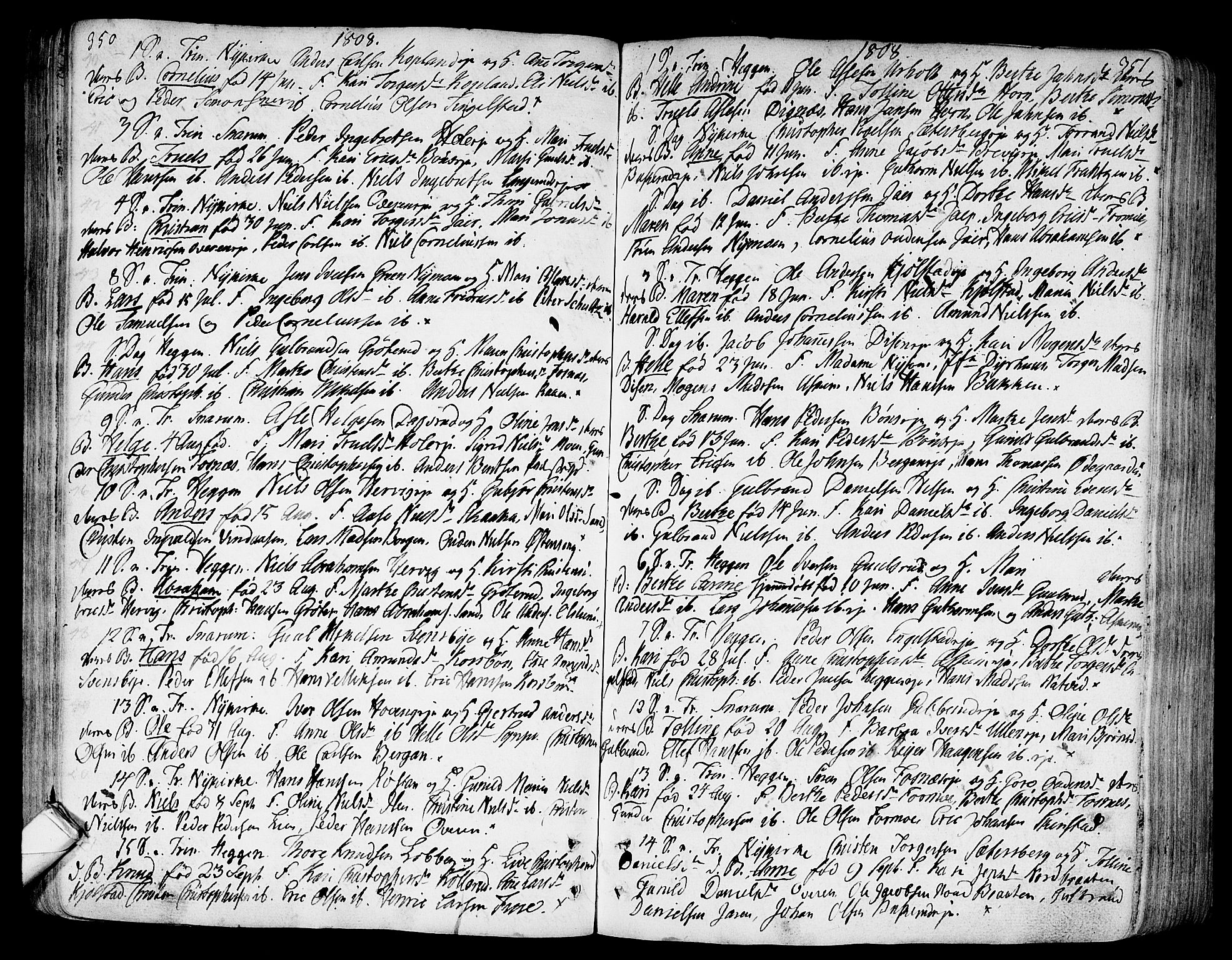 Modum kirkebøker, AV/SAKO-A-234/F/Fa/L0003: Parish register (official) no. 3, 1783-1819, p. 350-351