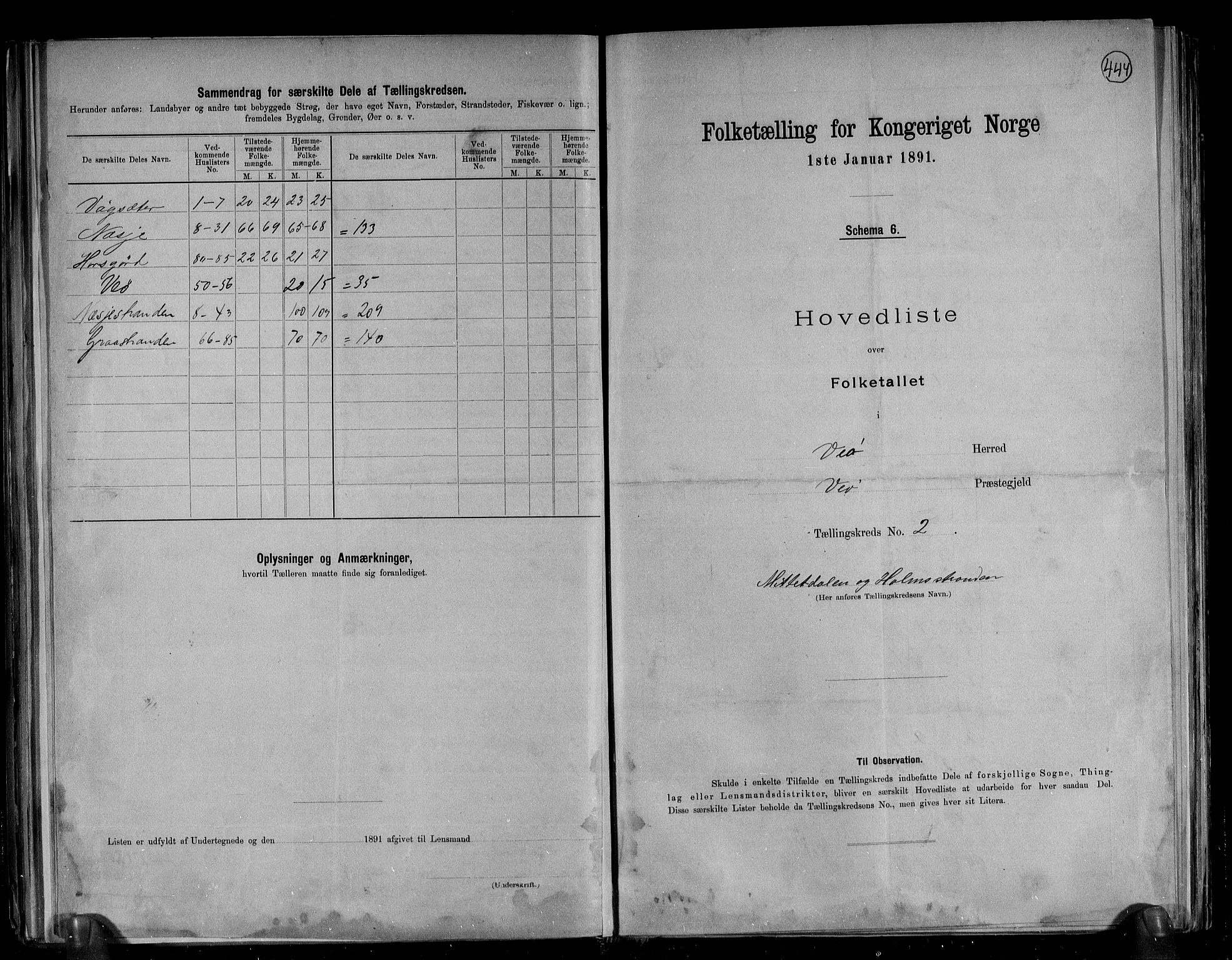 RA, 1891 census for 1541 Veøy, 1891, p. 6