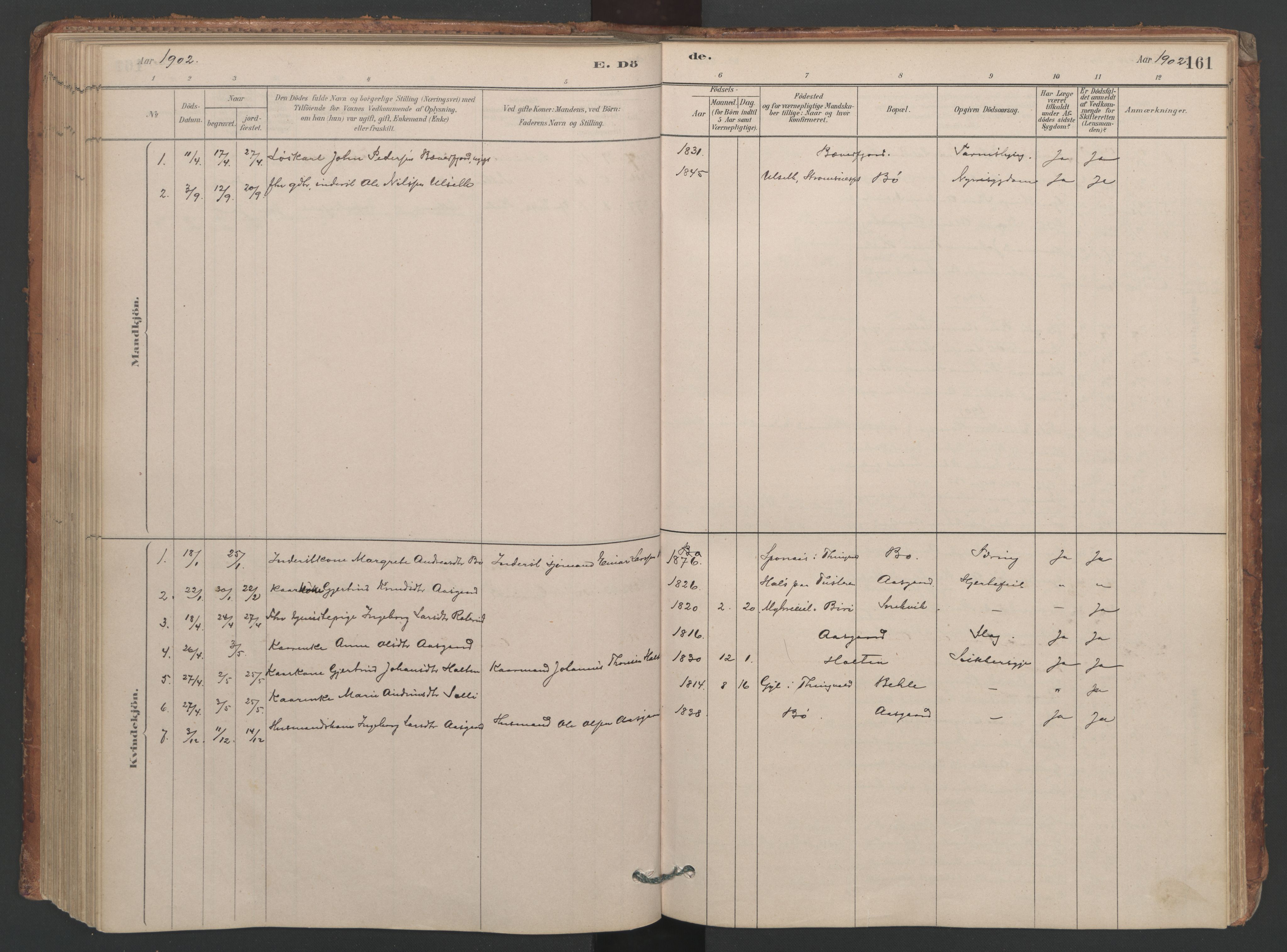 Ministerialprotokoller, klokkerbøker og fødselsregistre - Møre og Romsdal, AV/SAT-A-1454/594/L1036: Parish register (official) no. 594A02 (?), 1879-1910, p. 161