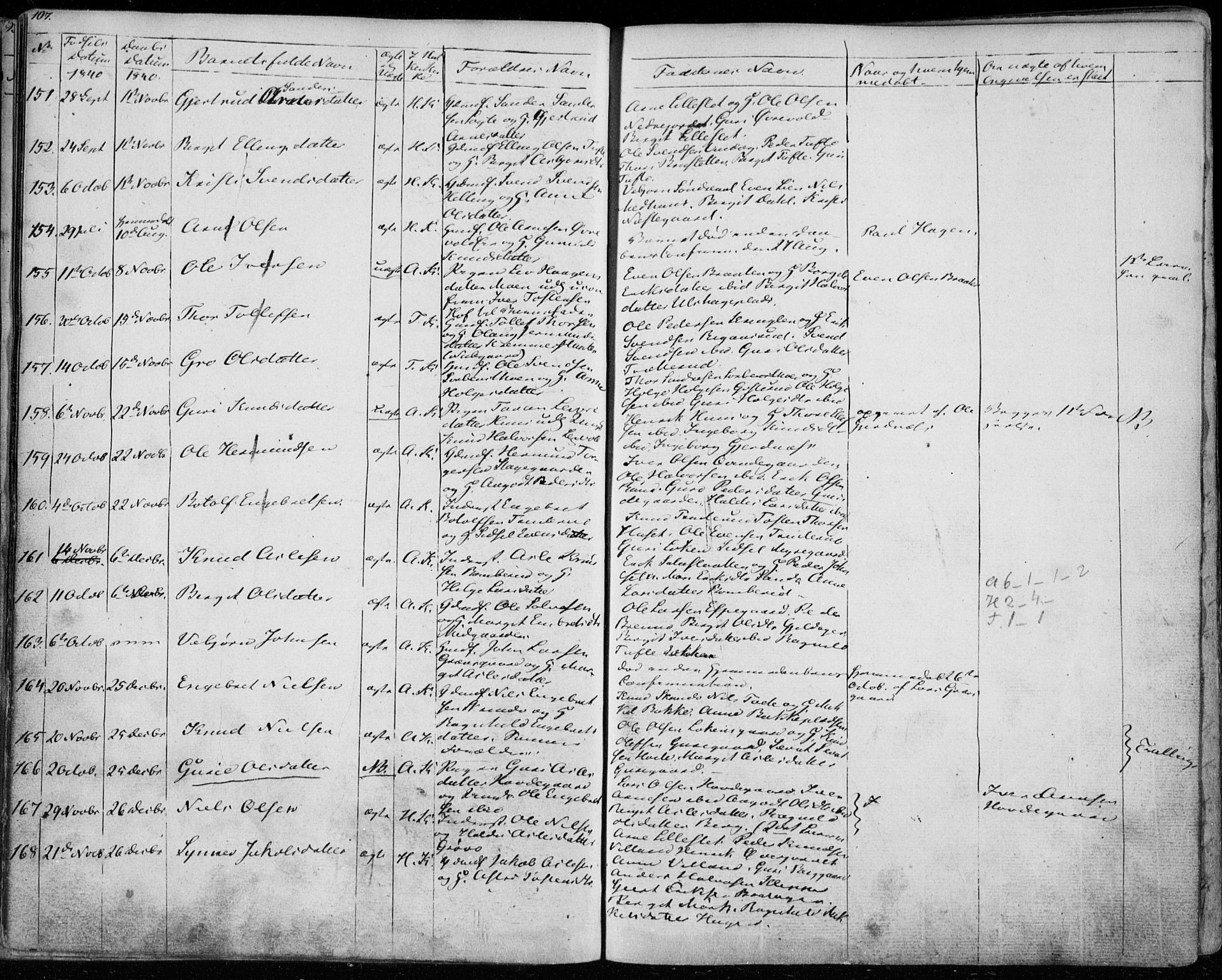 Ål kirkebøker, SAKO/A-249/F/Fa/L0005: Parish register (official) no. I 5, 1825-1848, p. 107