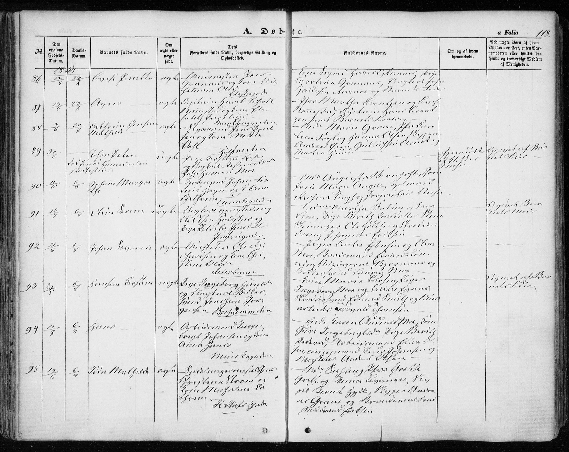 Ministerialprotokoller, klokkerbøker og fødselsregistre - Sør-Trøndelag, AV/SAT-A-1456/601/L0051: Parish register (official) no. 601A19, 1848-1857, p. 118