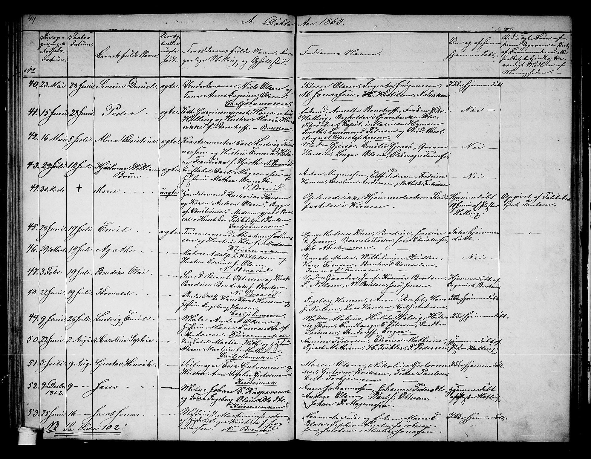 Horten kirkebøker, AV/SAKO-A-348/G/Ga/L0001: Parish register (copy) no. 1, 1855-1863, p. 49