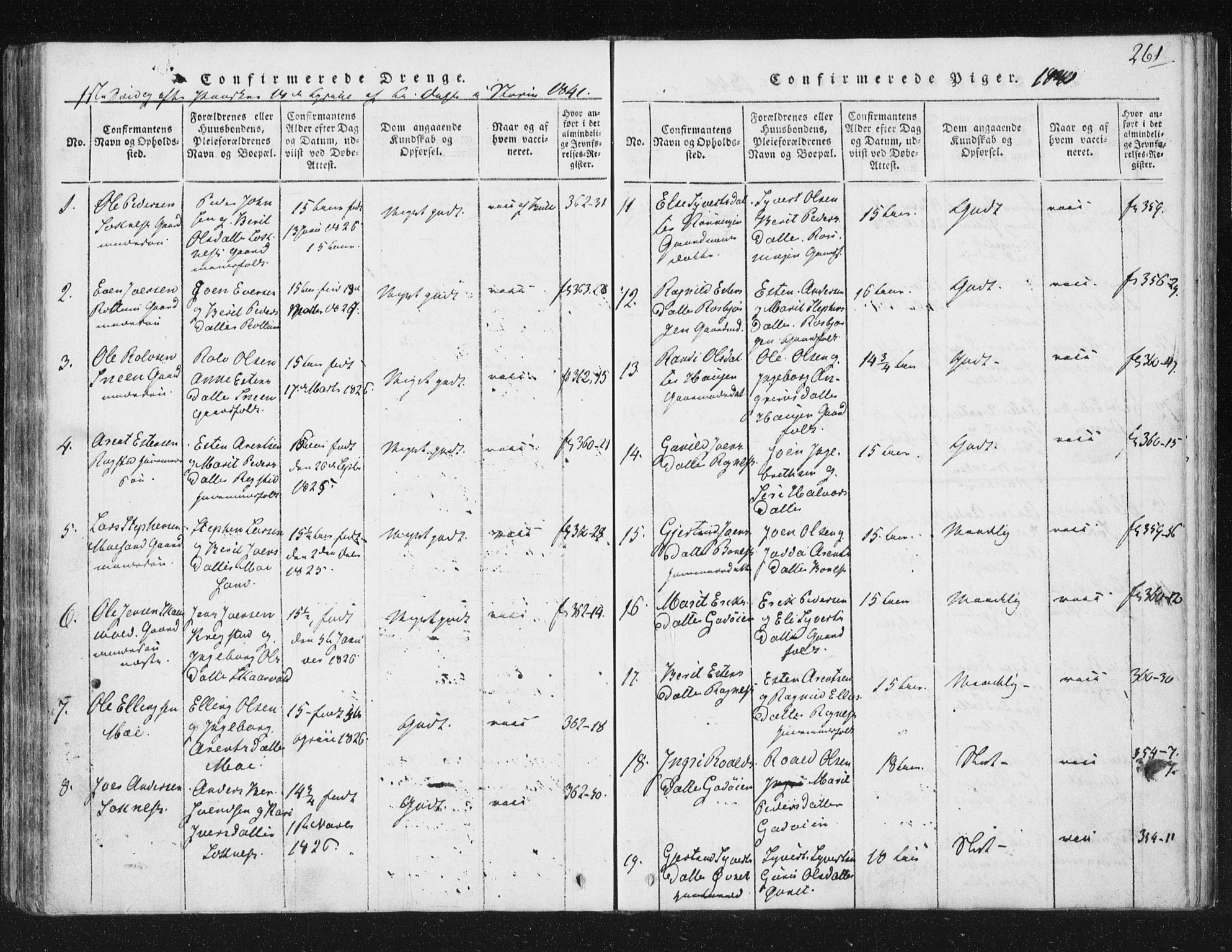 Ministerialprotokoller, klokkerbøker og fødselsregistre - Sør-Trøndelag, SAT/A-1456/687/L0996: Parish register (official) no. 687A04, 1816-1842, p. 261