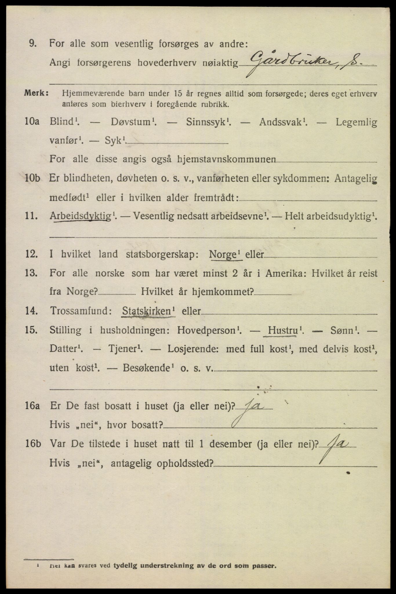 SAK, 1920 census for Sør-Audnedal, 1920, p. 1636