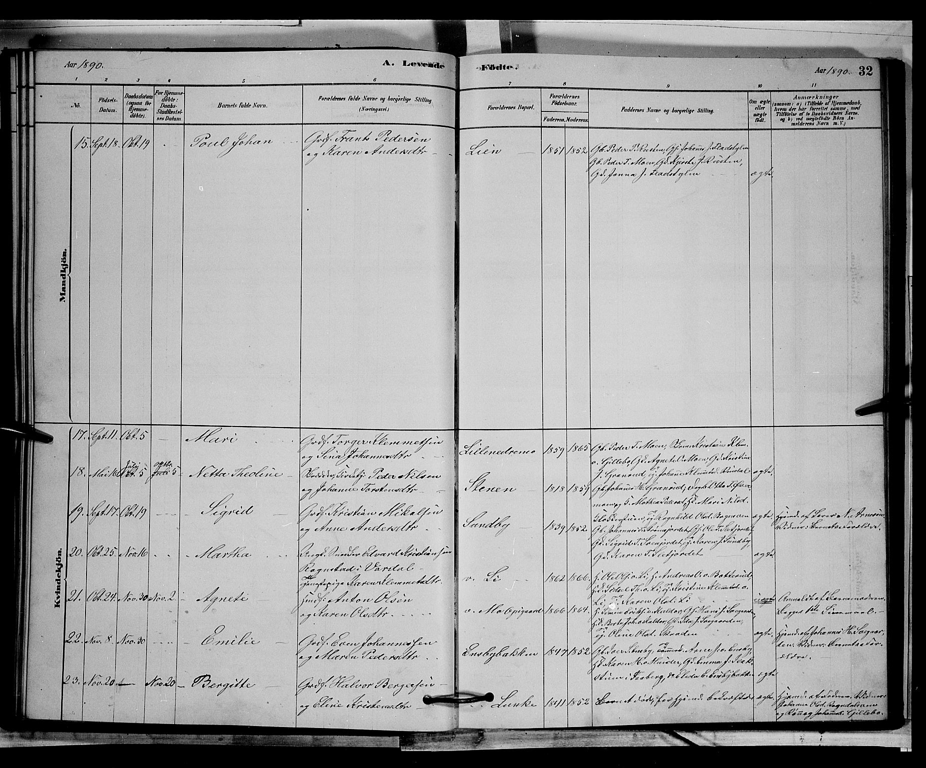 Øyer prestekontor, AV/SAH-PREST-084/H/Ha/Hab/L0002: Parish register (copy) no. 2, 1878-1896, p. 32