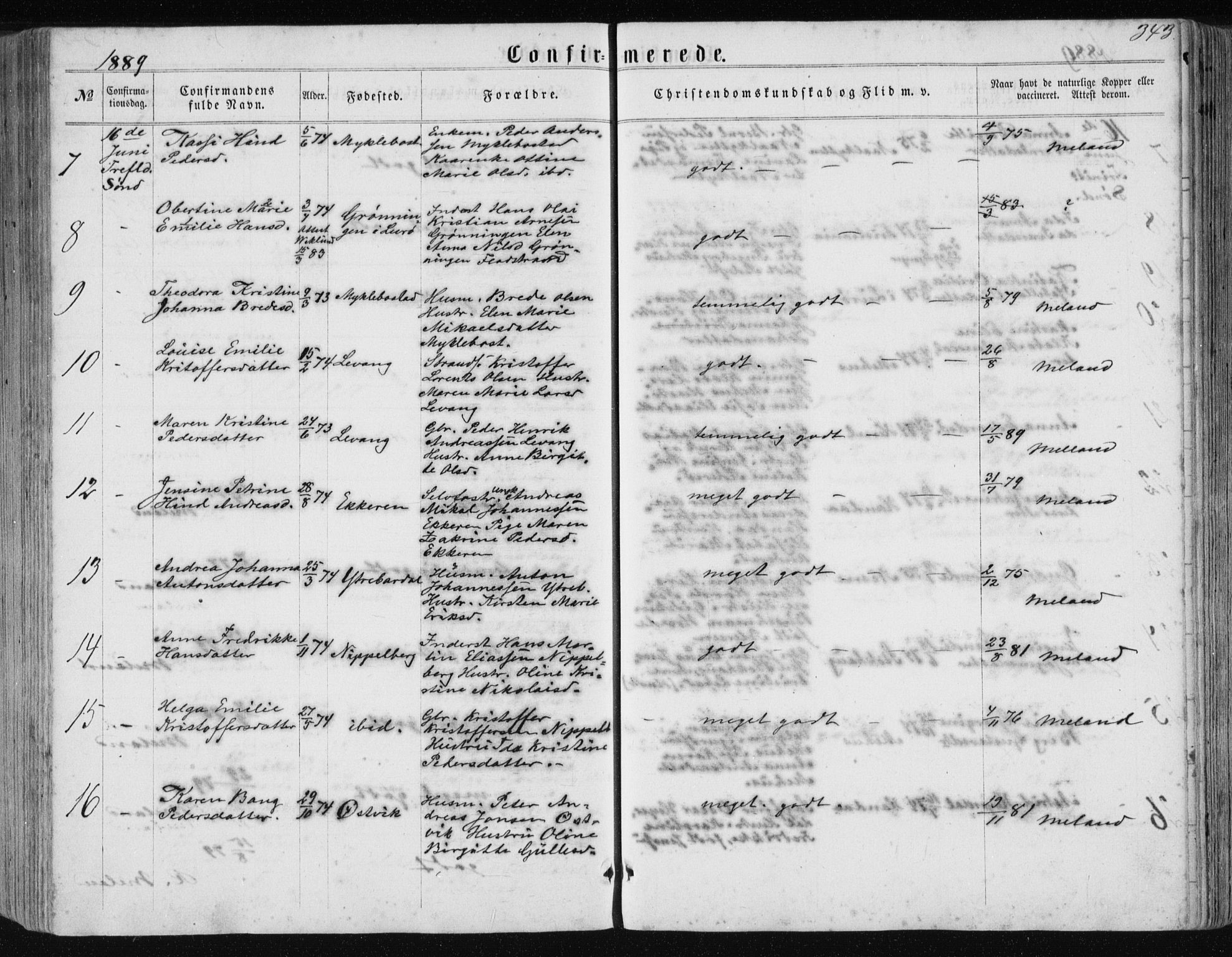 Ministerialprotokoller, klokkerbøker og fødselsregistre - Nordland, AV/SAT-A-1459/838/L0556: Parish register (copy) no. 838C03, 1861-1893, p. 343