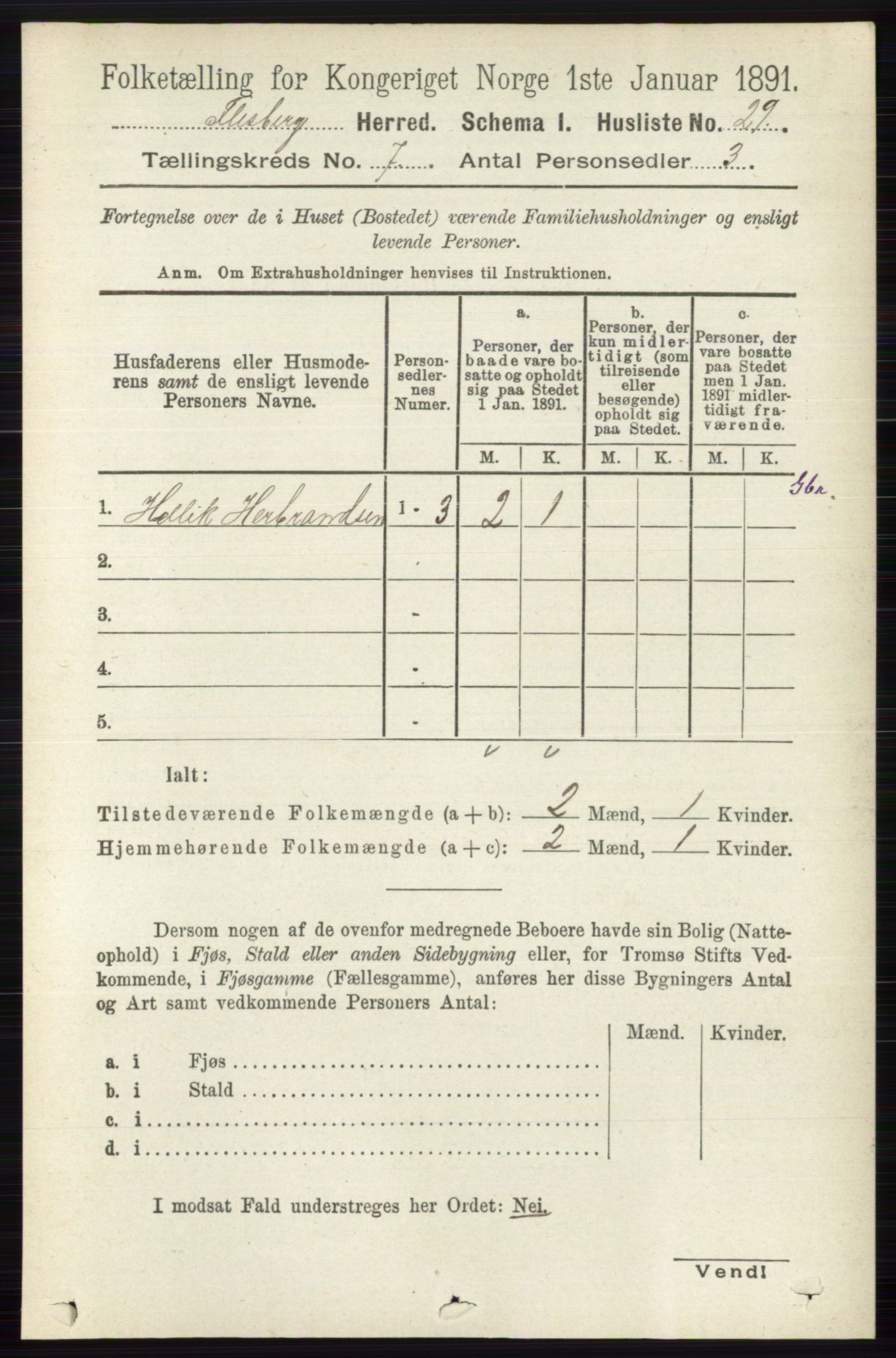 RA, 1891 census for 0631 Flesberg, 1891, p. 1163