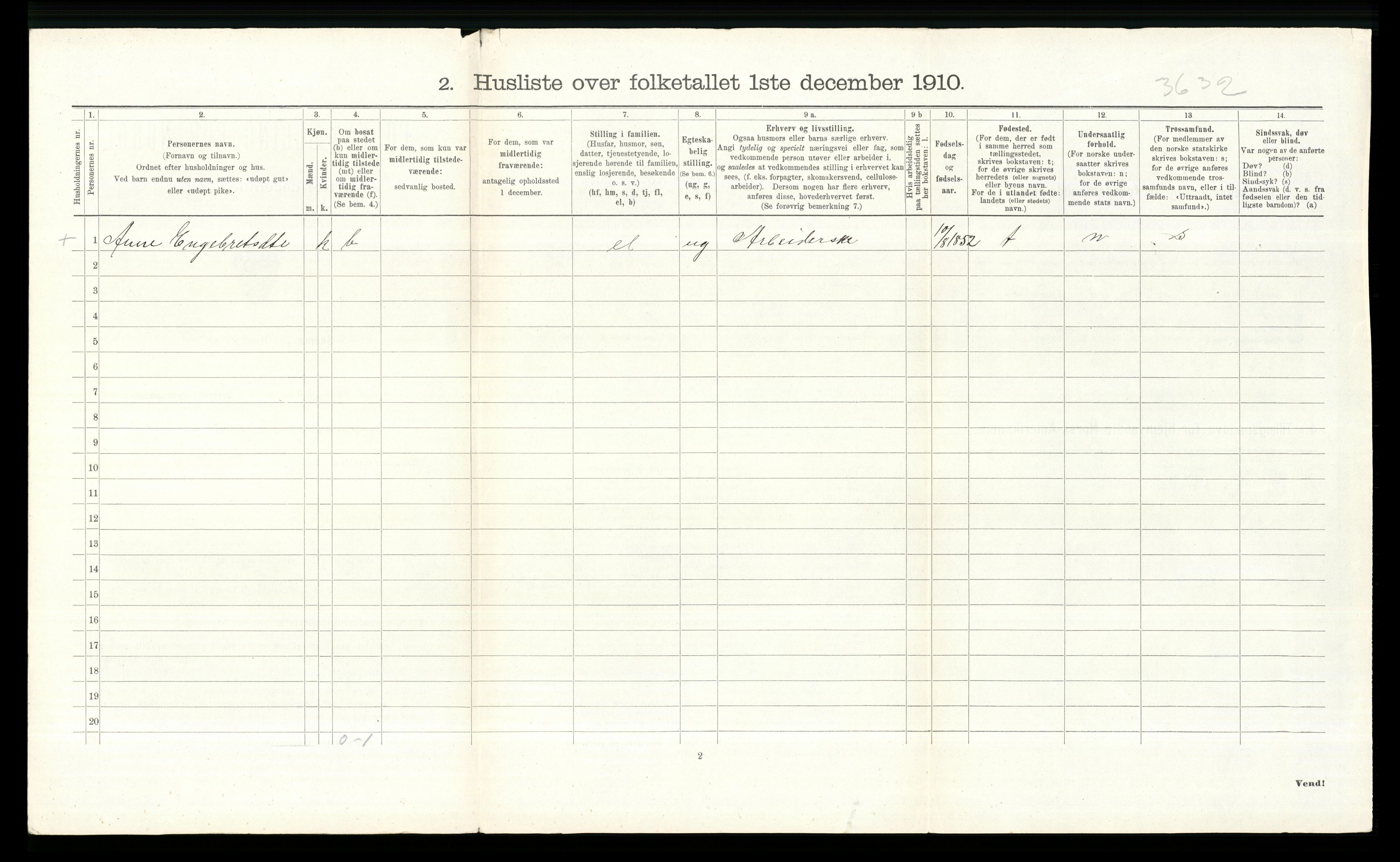 RA, 1910 census for Ringebu, 1910, p. 1345