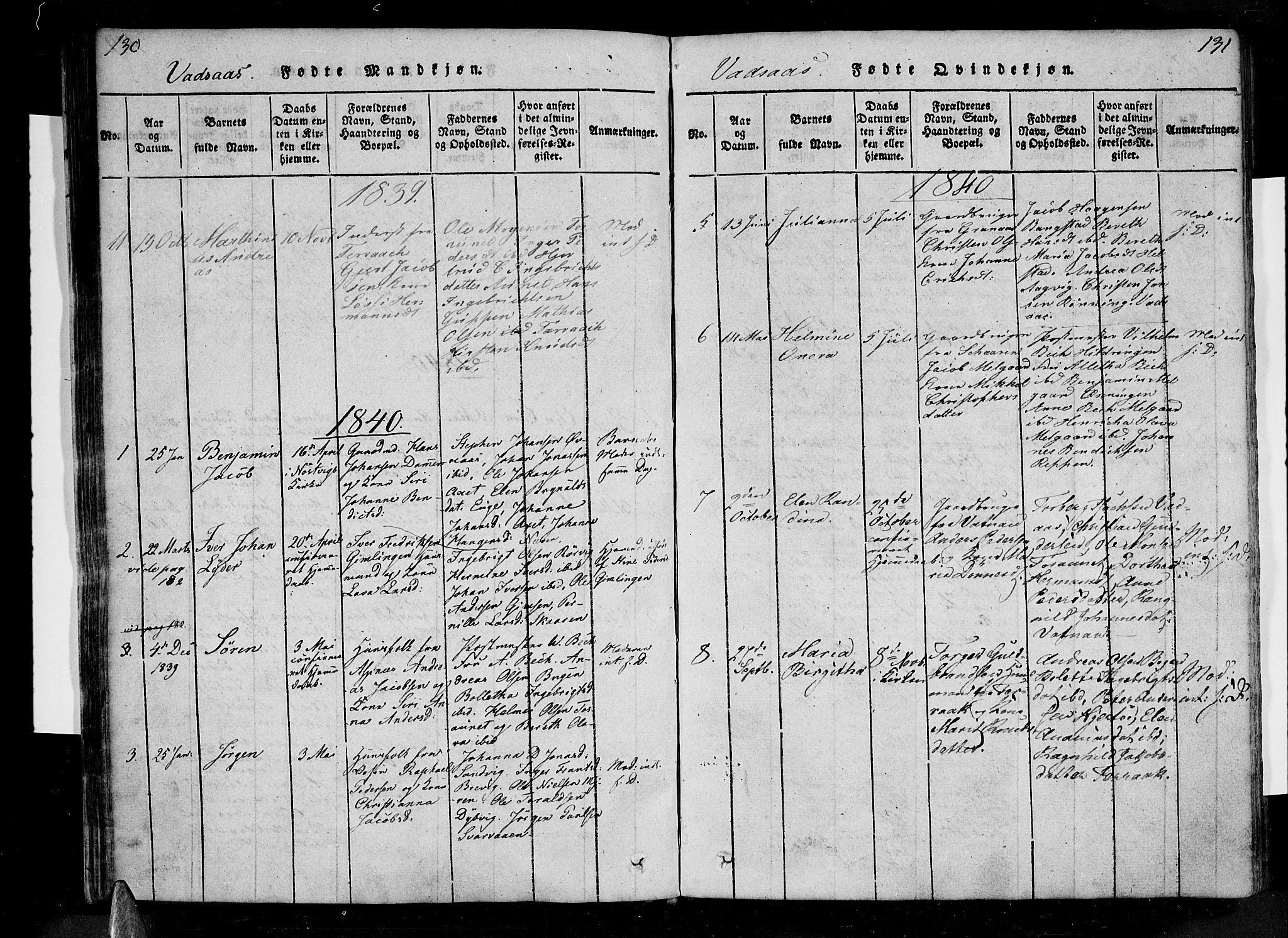 Ministerialprotokoller, klokkerbøker og fødselsregistre - Nordland, AV/SAT-A-1459/810/L0142: Parish register (official) no. 810A06 /1, 1819-1841, p. 130-131