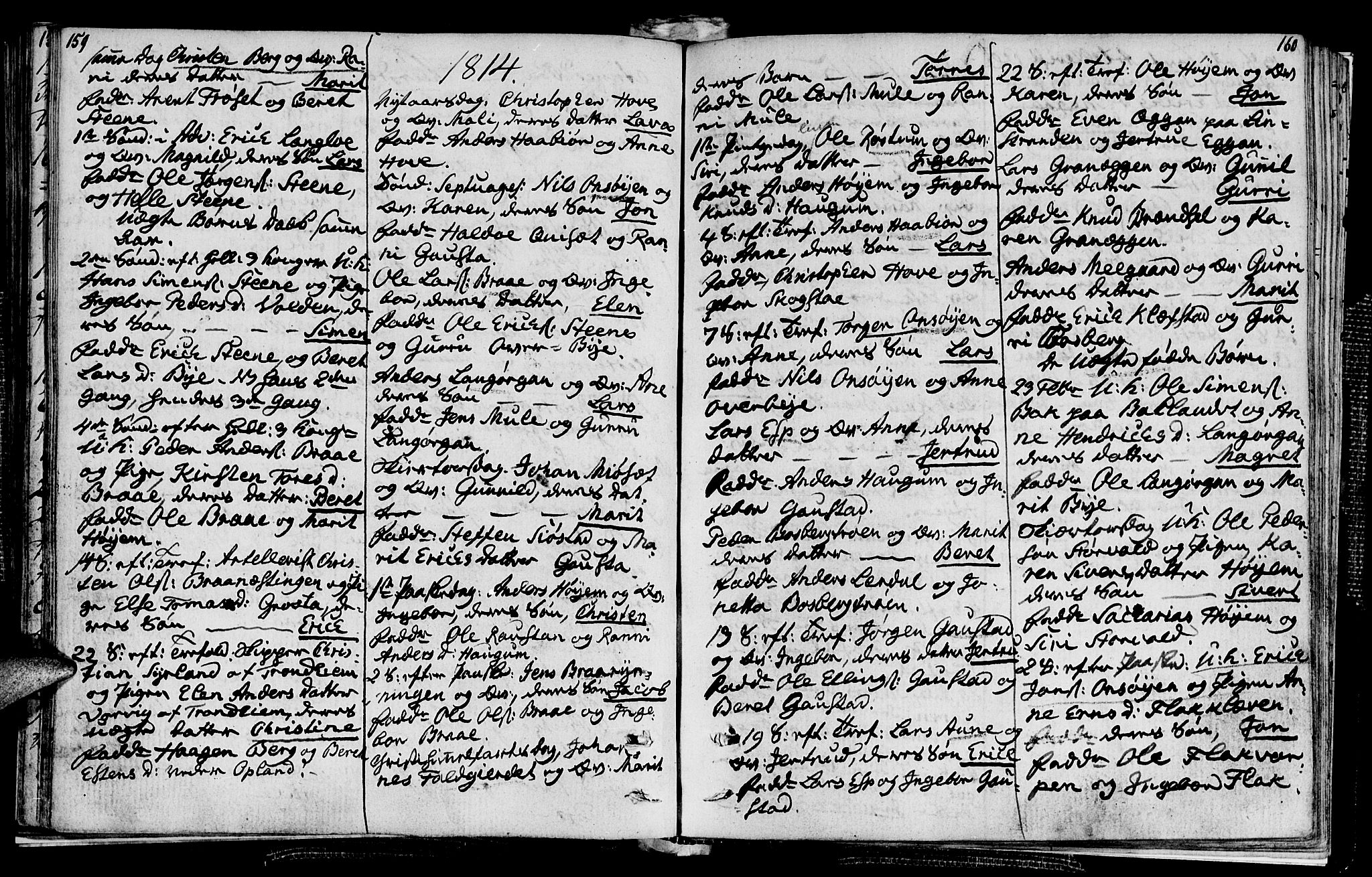 Ministerialprotokoller, klokkerbøker og fødselsregistre - Sør-Trøndelag, SAT/A-1456/612/L0371: Parish register (official) no. 612A05, 1803-1816, p. 159-160