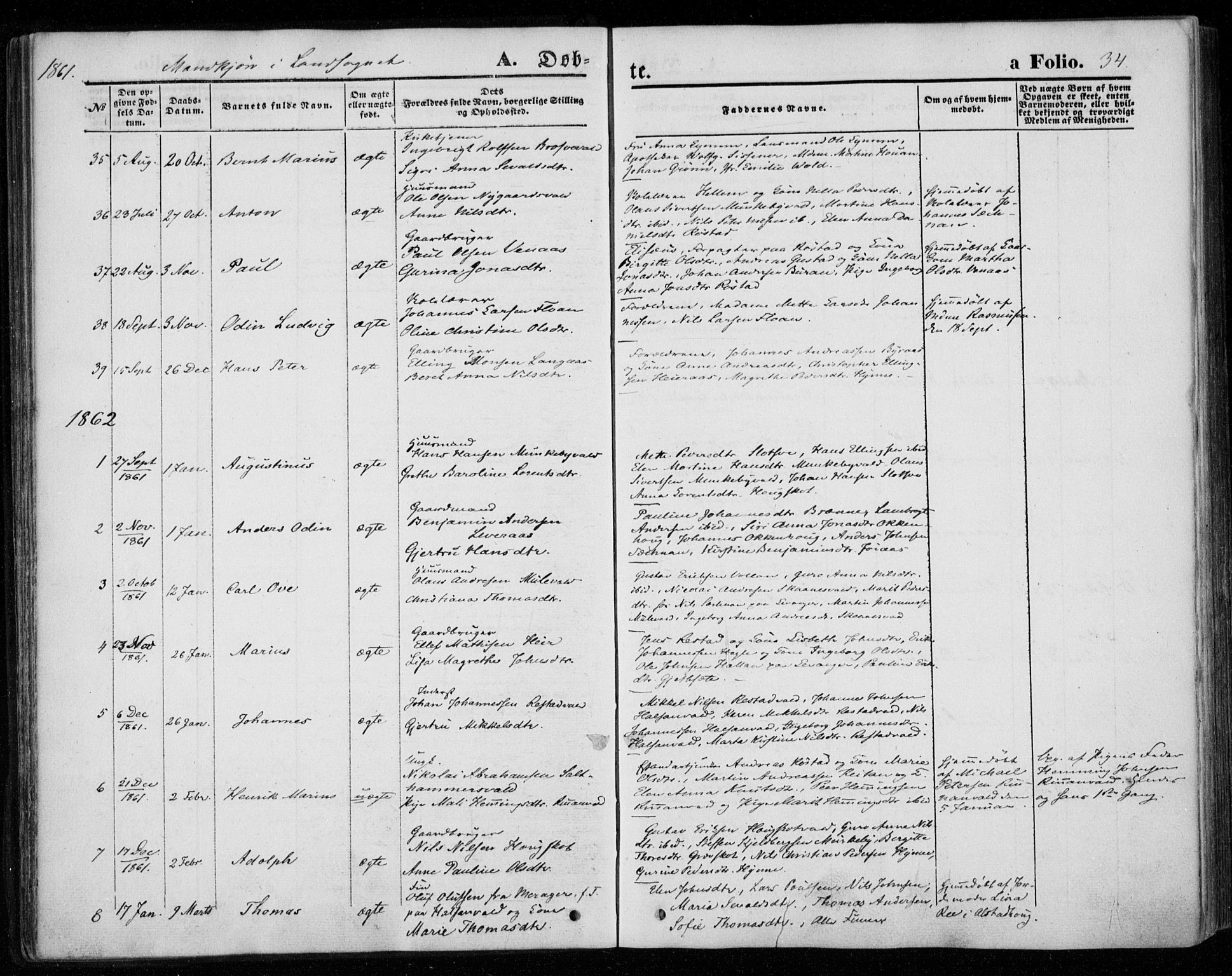 Ministerialprotokoller, klokkerbøker og fødselsregistre - Nord-Trøndelag, SAT/A-1458/720/L0184: Parish register (official) no. 720A02 /2, 1855-1863, p. 34