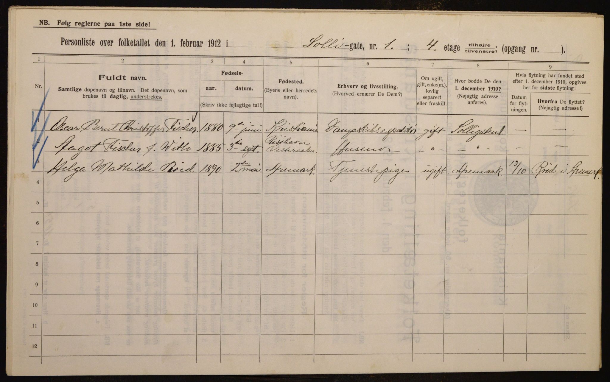 OBA, Municipal Census 1912 for Kristiania, 1912, p. 99944