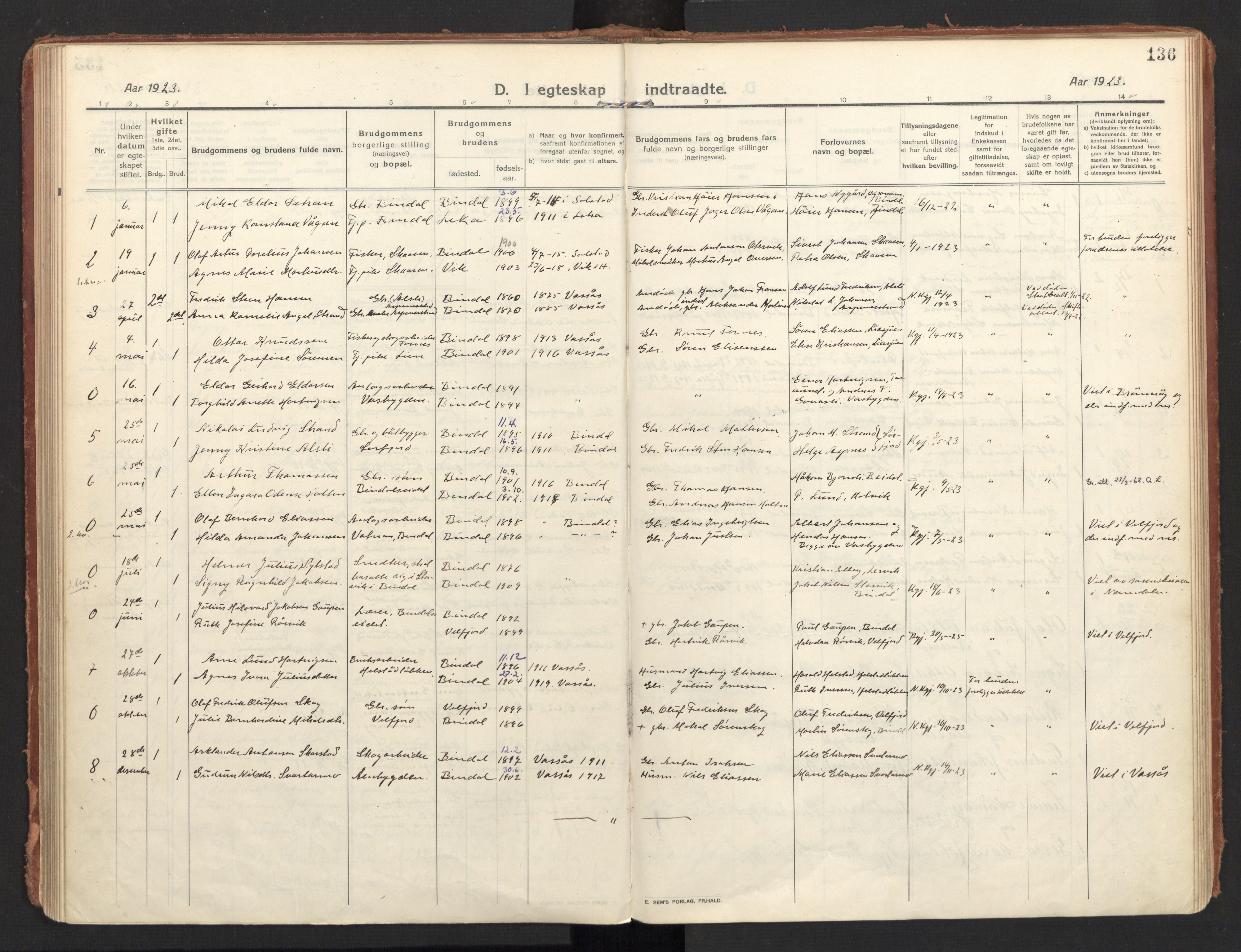 Ministerialprotokoller, klokkerbøker og fødselsregistre - Nordland, SAT/A-1459/810/L0156: Parish register (official) no. 810A15, 1915-1930, p. 136