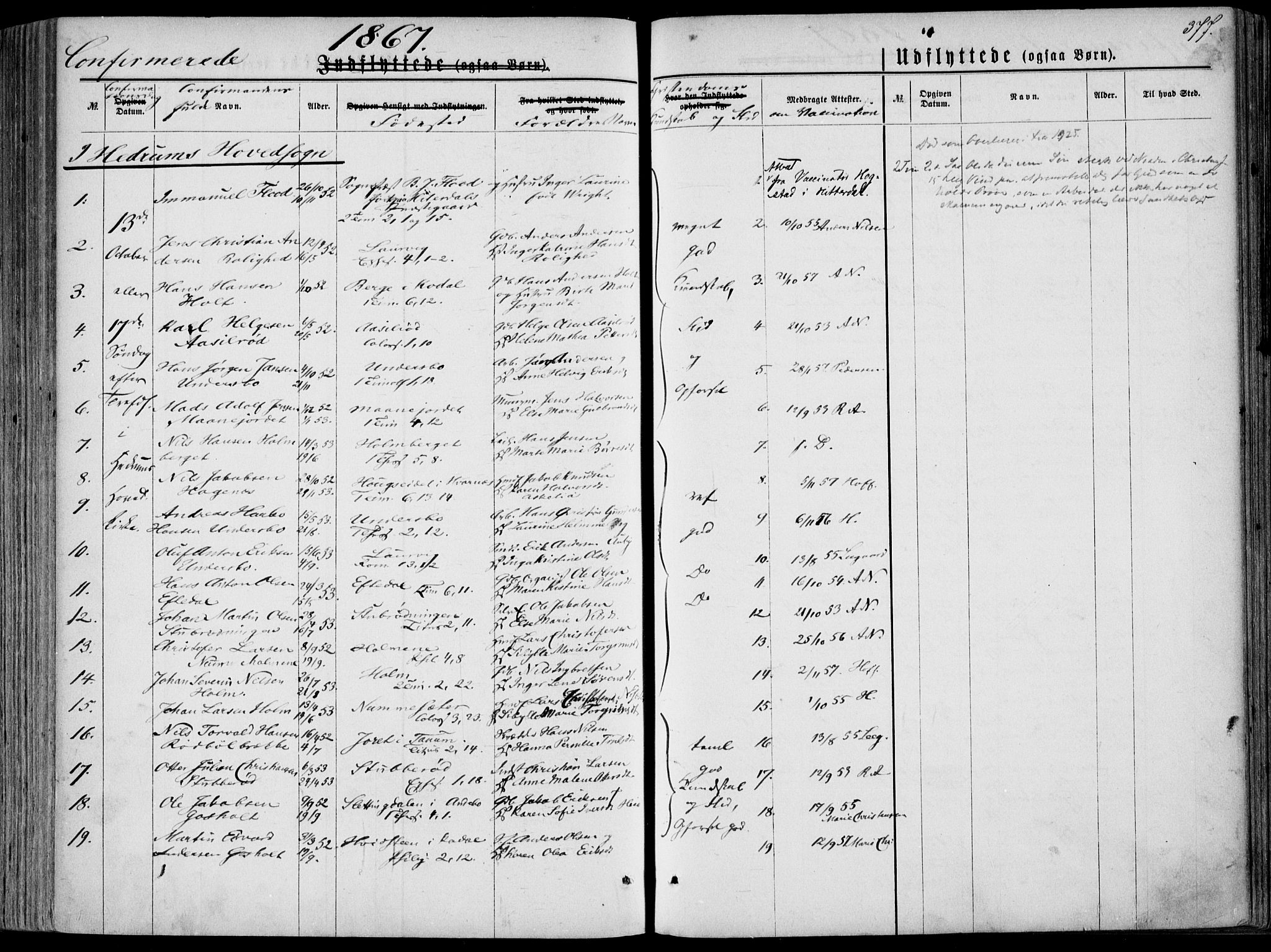 Hedrum kirkebøker, AV/SAKO-A-344/F/Fa/L0007: Parish register (official) no. I 7, 1857-1868, p. 377