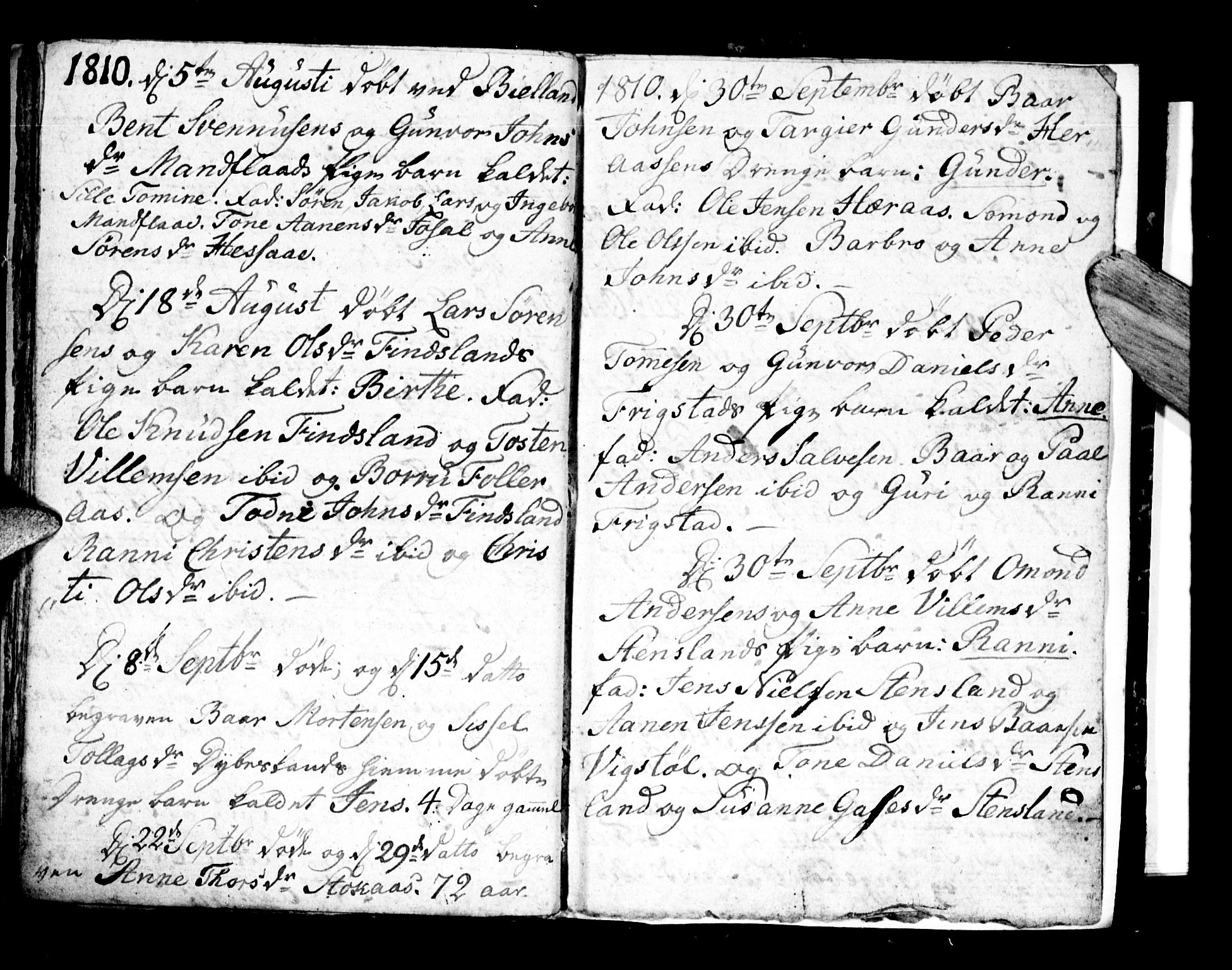 Bjelland sokneprestkontor, AV/SAK-1111-0005/F/Fa/Fab/L0001: Parish register (official) no. A 1, 1799-1810